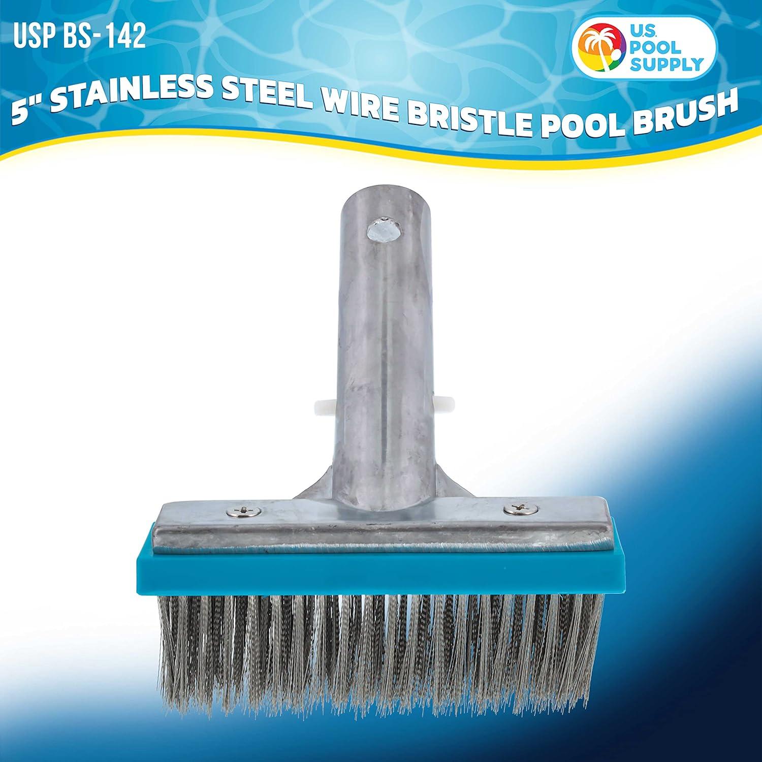 Cepillo de piscina U.S. Pool Supply 5" (12.7 cm) acero inoxidable