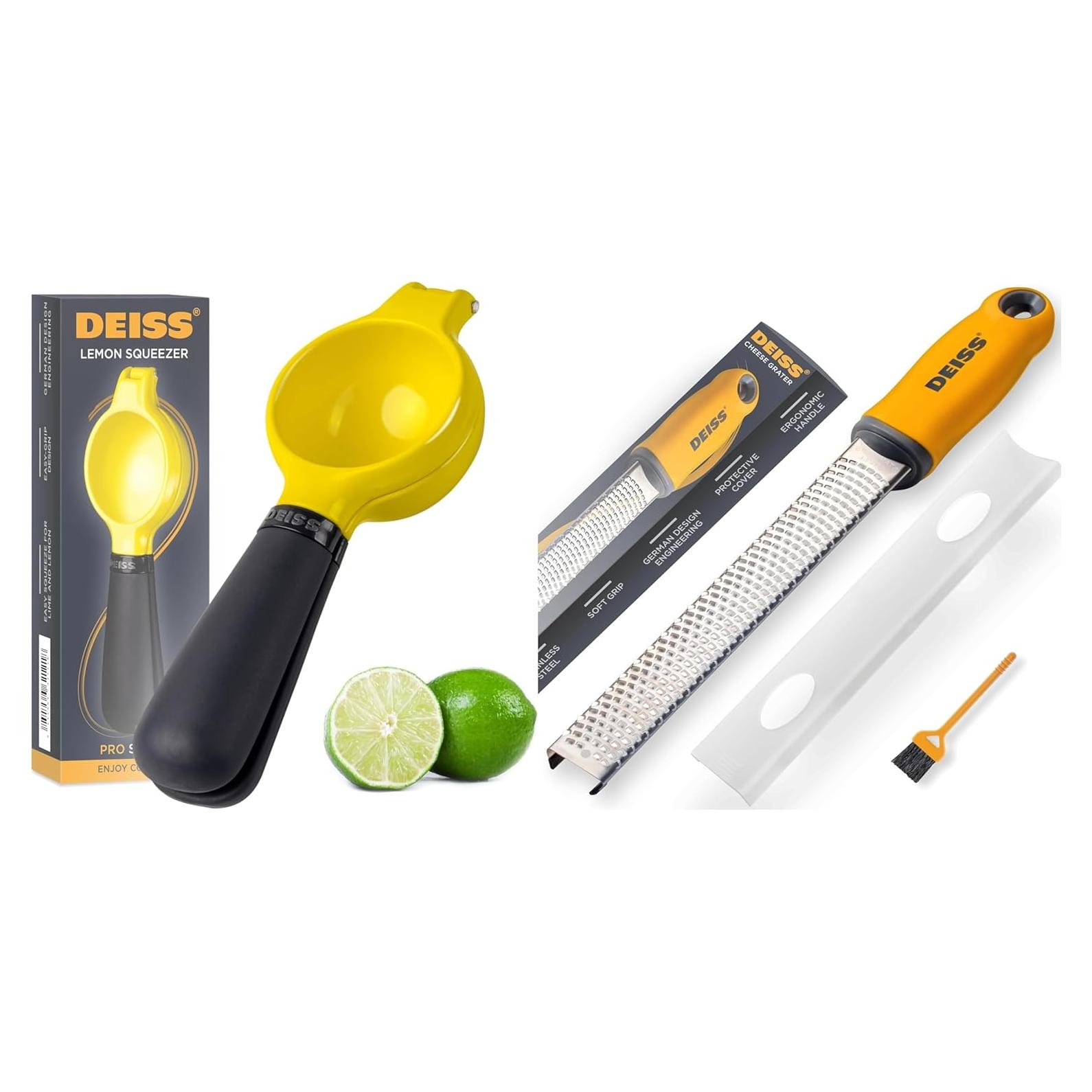 Exprimidor de Limón Deiss Pro de Metal y Rallador de Queso