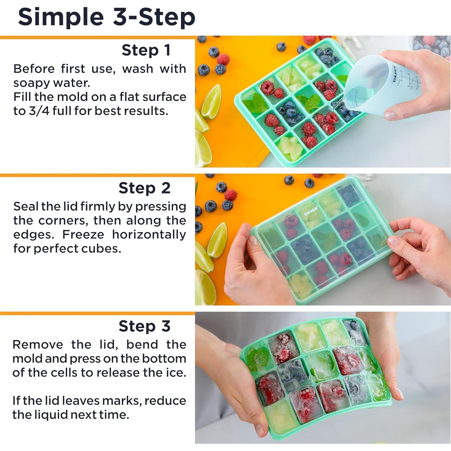 Bandeja de Hielo Deiss PRO con Tapa y Exprimidor de Limón