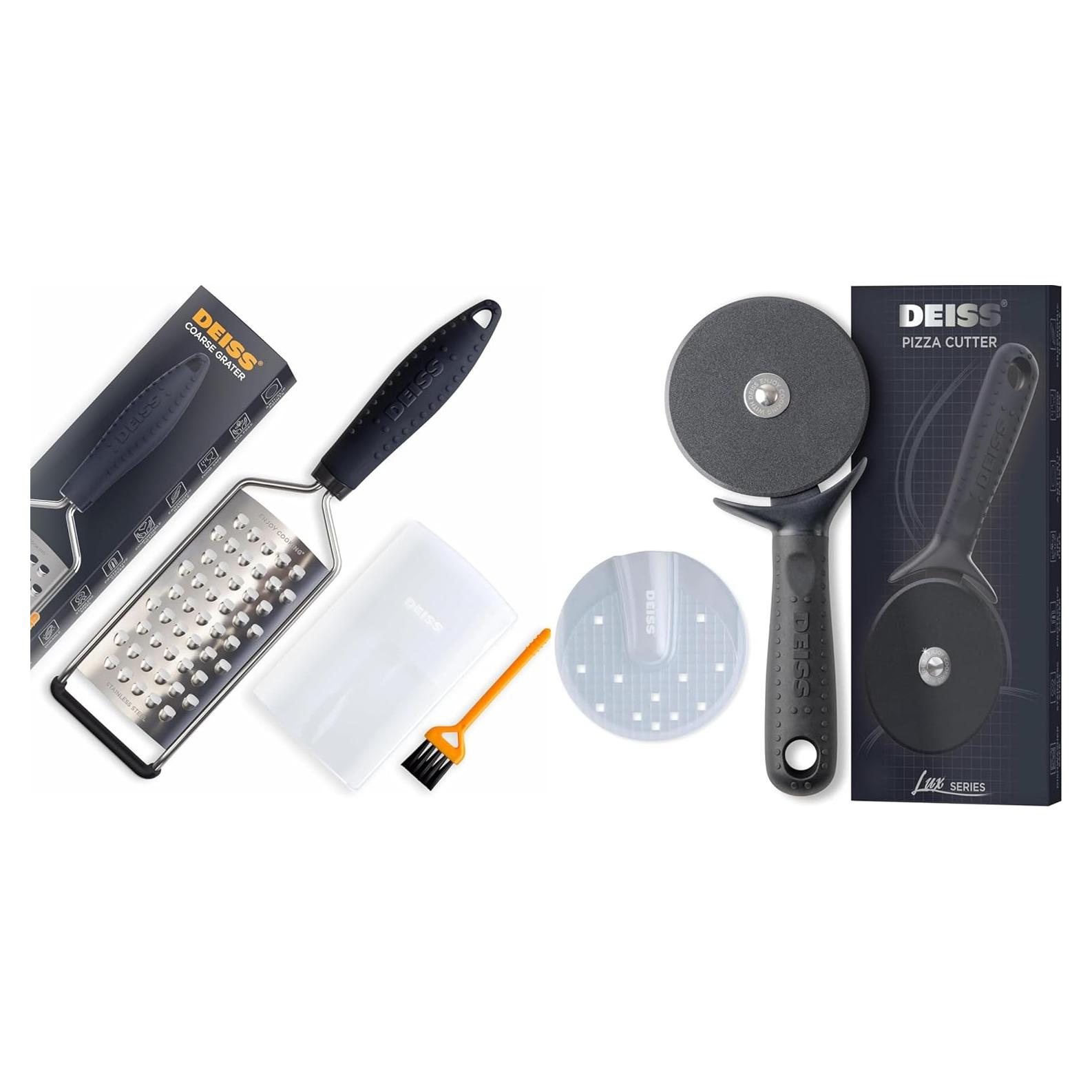 Rallador Grueso Deiss PRO y Cortador de Pizza Deiss Lux