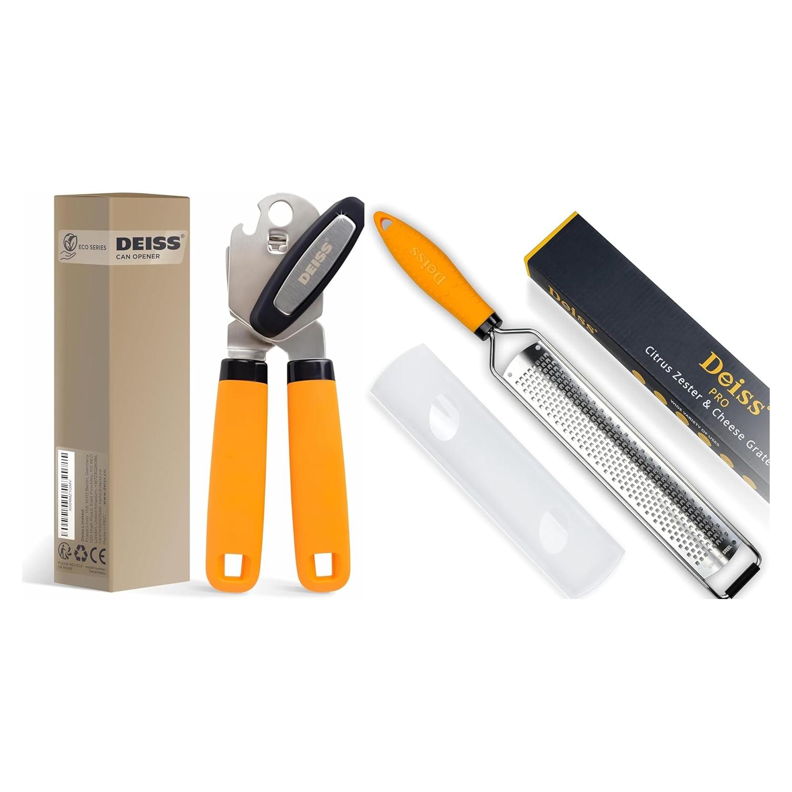 Set Deiss PRO Abrelatas y Rallador de Limón Ergonómico