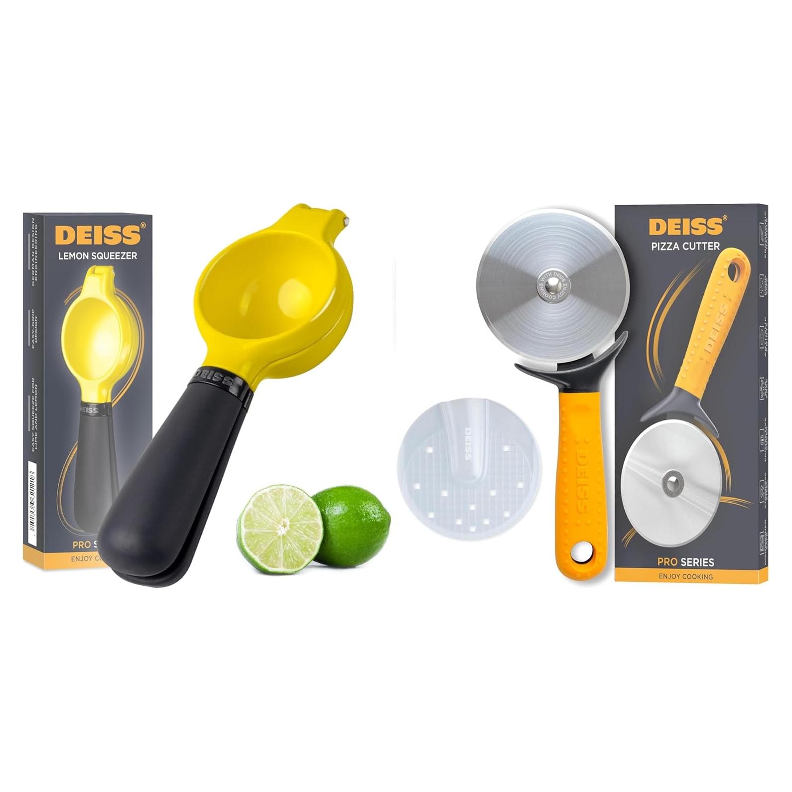 Exprimidor de Limón Deiss Pro Metal y Cortador de Pizza Acero Inoxidable