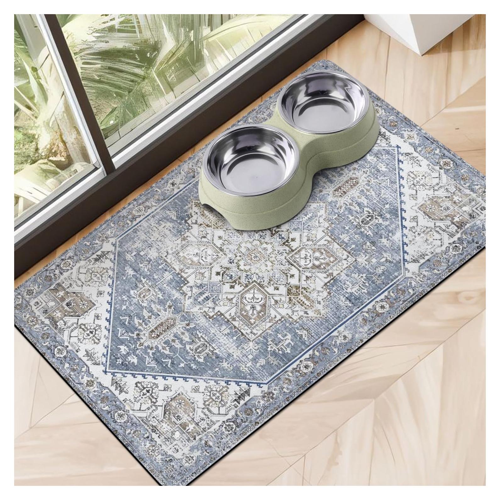 Alfombrilla Absorbente para Comida y Agua de Perros Cuslnox M