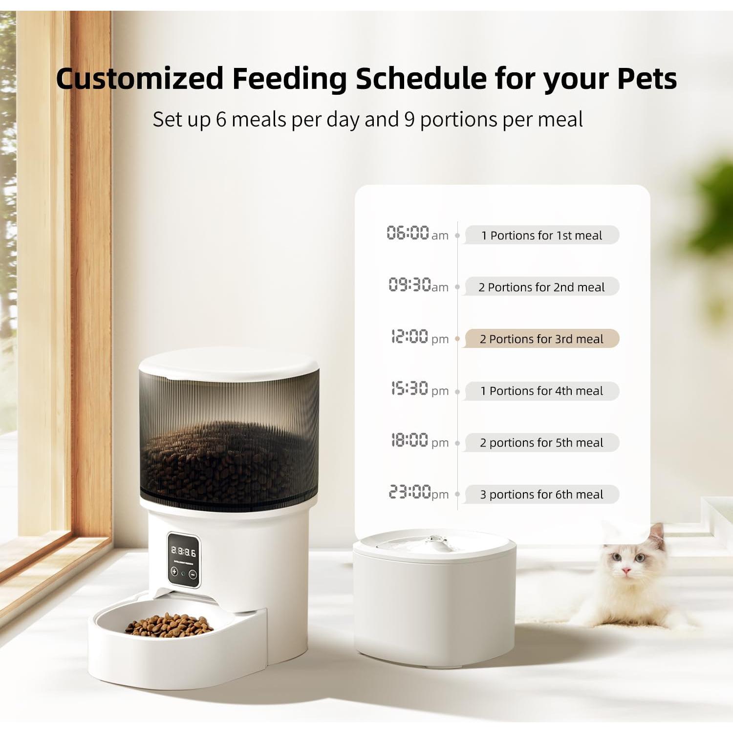 Dispensador Automático de Comida y Agua para Gatos Relihom 4L/3L