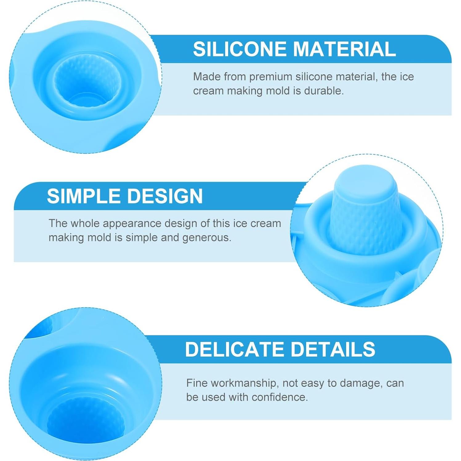Molde de Silicona Hemoton para Helados en Cono 6 Cavidades