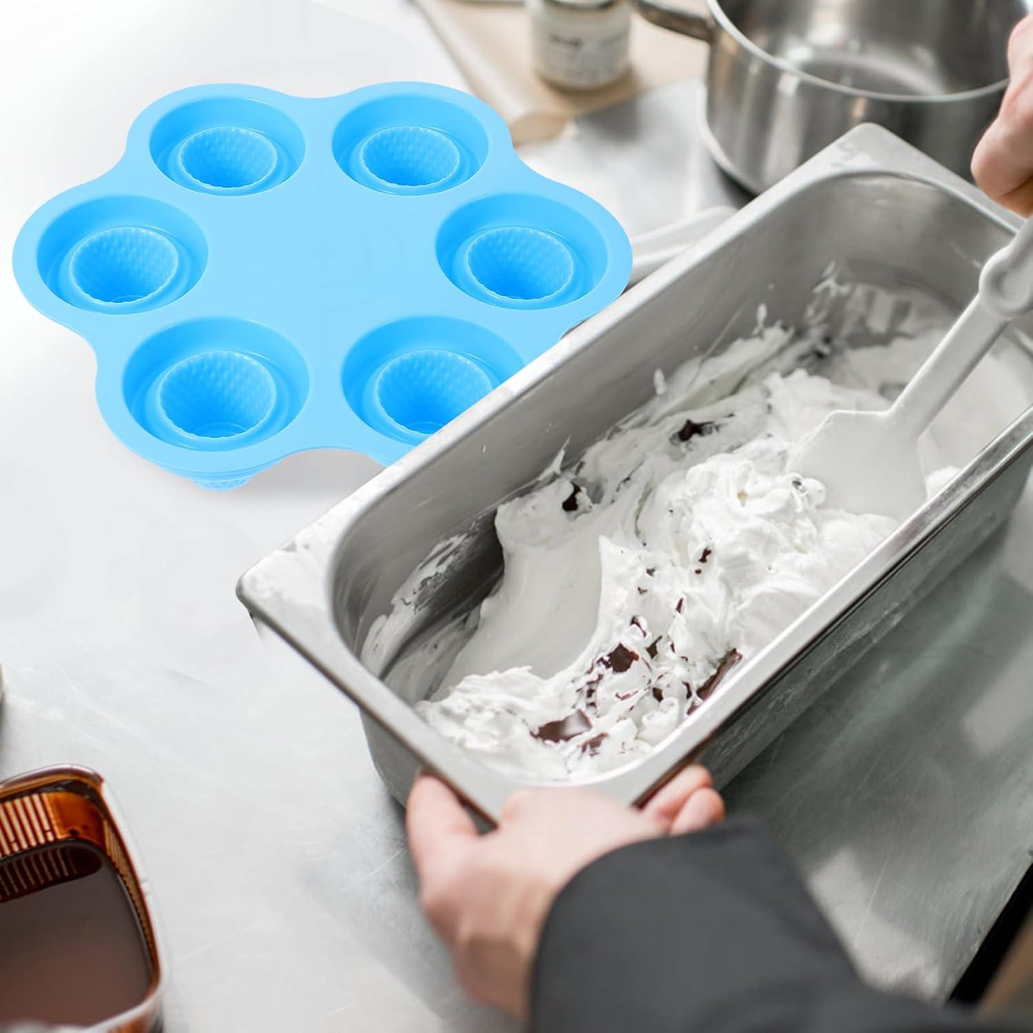 Molde de Silicona Hemoton para Helados en Cono 6 Cavidades