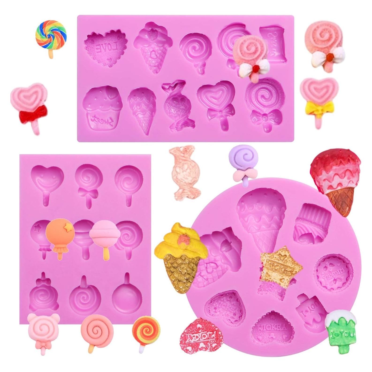 Moldes de Fondant de Silicona Acvcatto para Helado - 3 Piezas