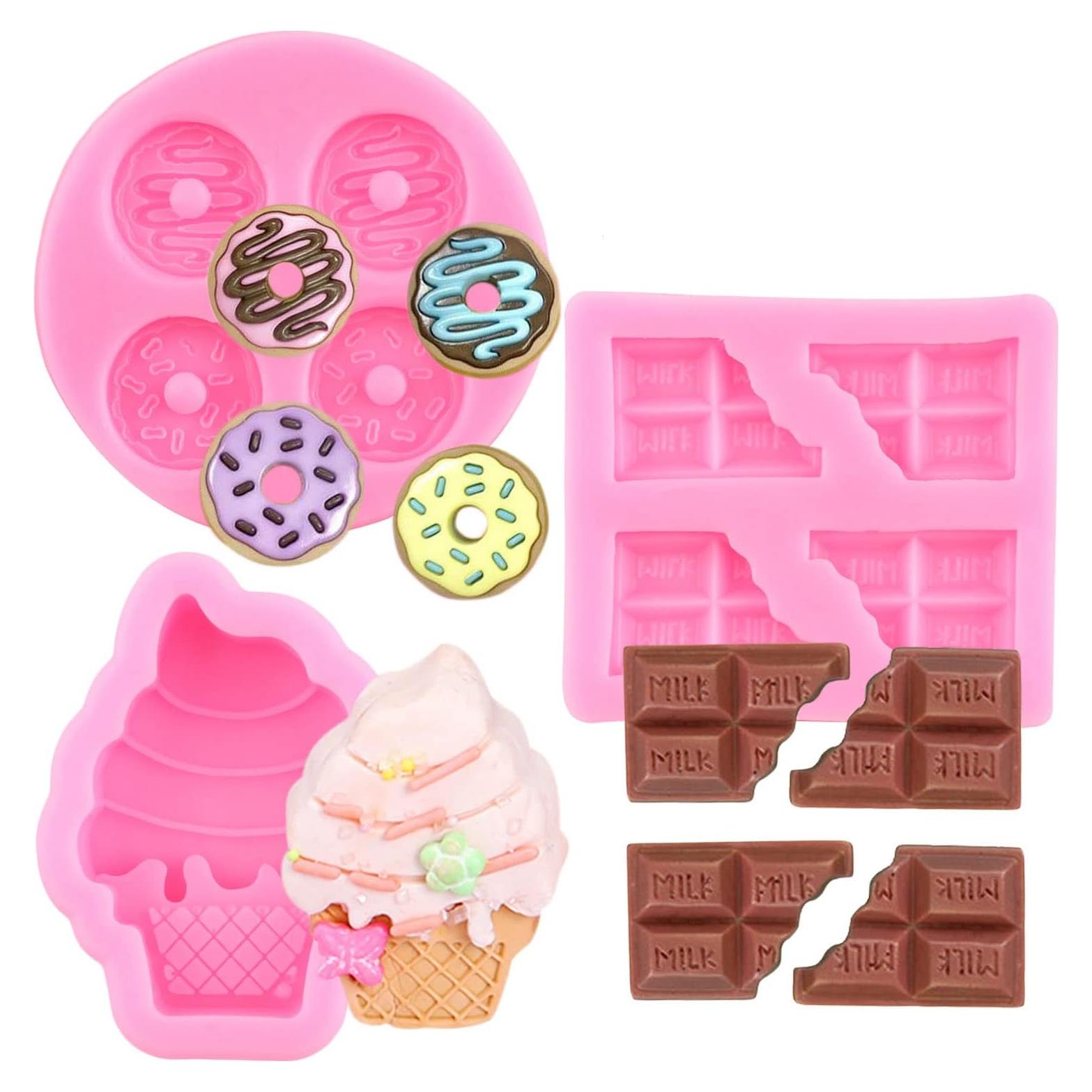 Molde de Silicona para Donuts Mujiang - Set de 3, Rosa