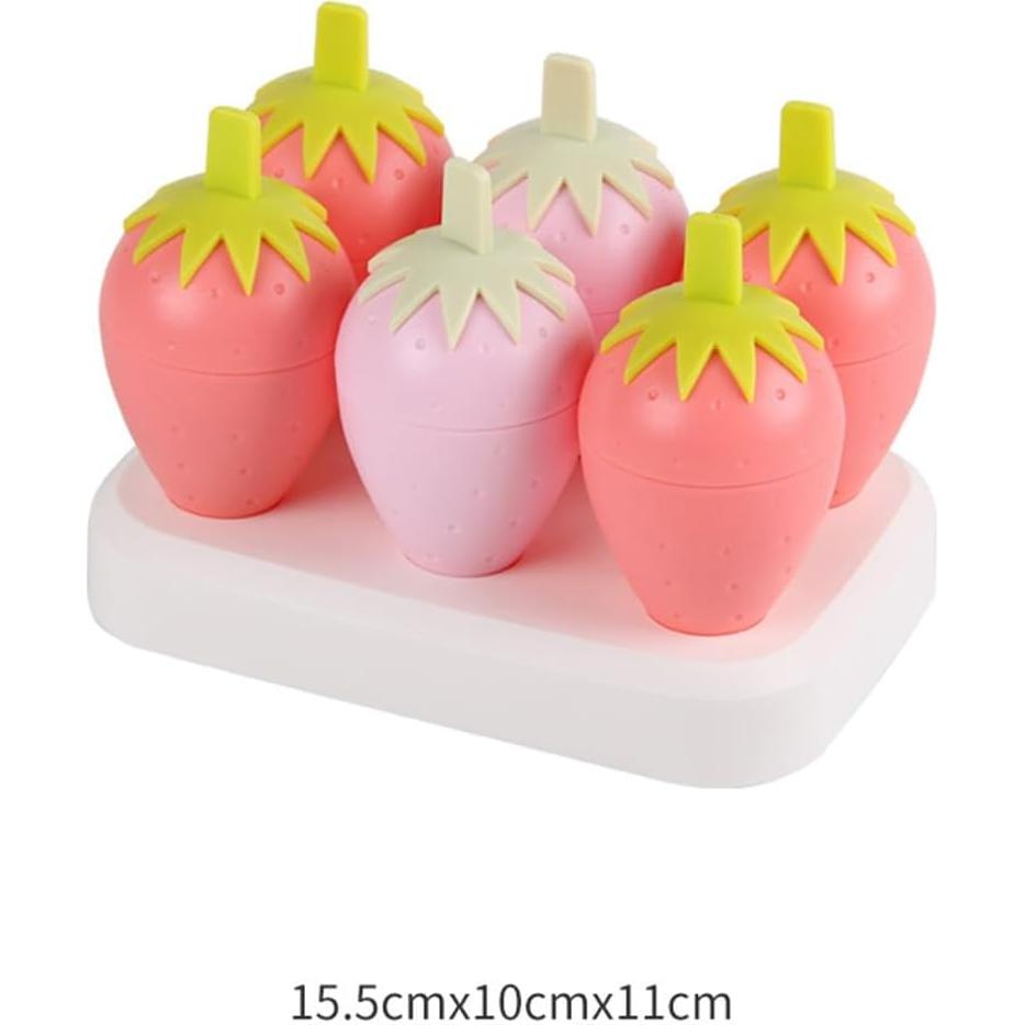 Moldes de Paletas Reutilizables DOITOOL para Niños - Fresa