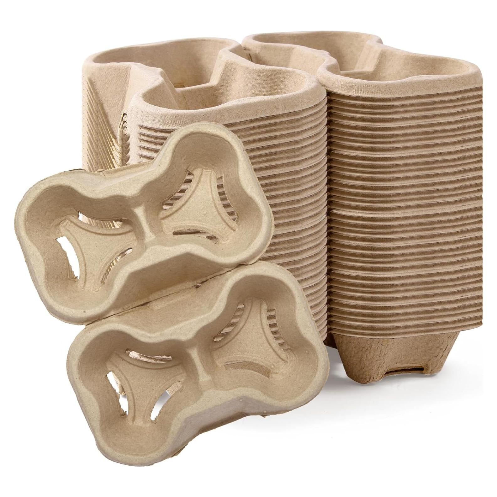 Portavasos Desgarrable UBozeuiv 4 a 2 Tazas Biodegradable