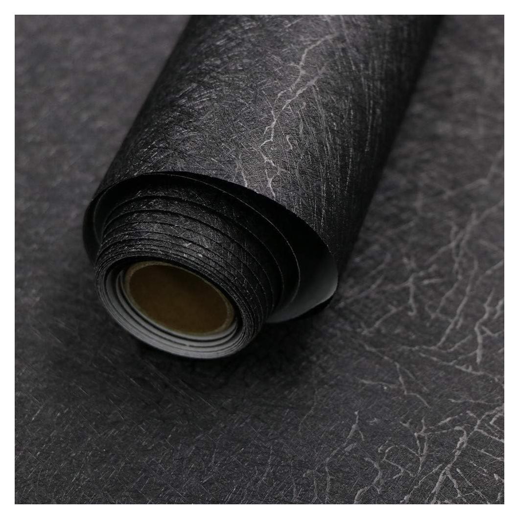 Papel Tapiz Autoadhesivo Abyssaly Negro Seda 15.7x3m Removible