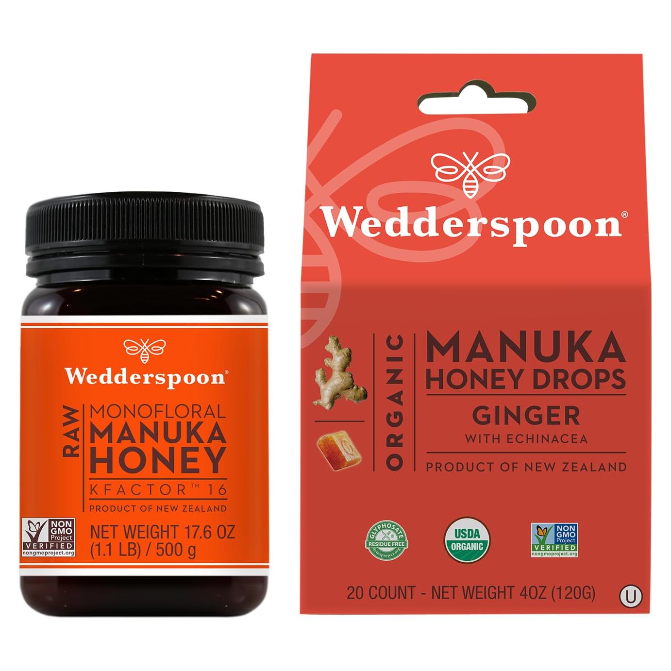 Miel de Manuka Cruda Wedderspoon KFactor 16 + Caramelos Orgánicos