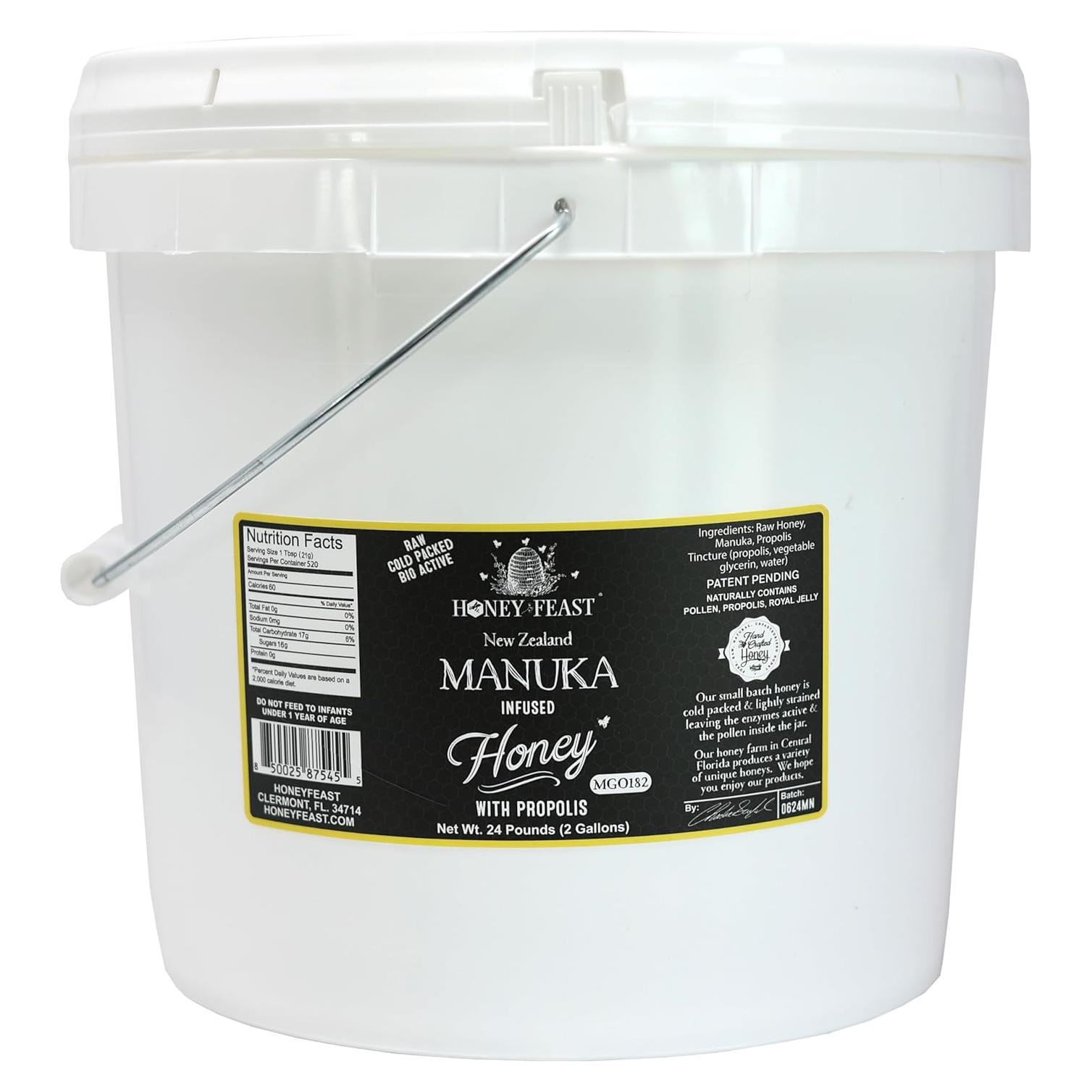 Miel Cruda Infundida de Manuka Honey Feast 7.57L con Propóleo