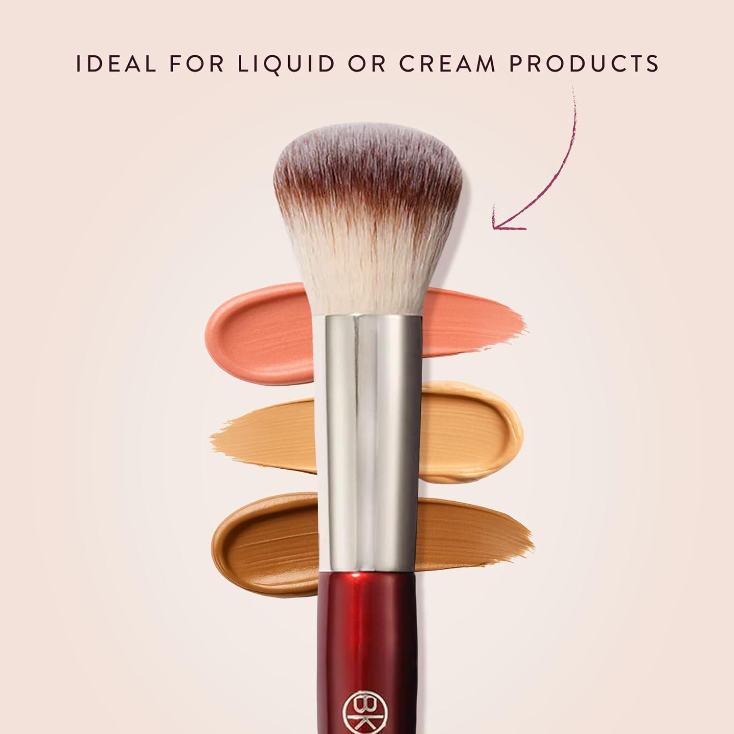 Brocha Redonda de Base BK Beauty 106 - Cerdas Veganas, Acabado Aerografiado