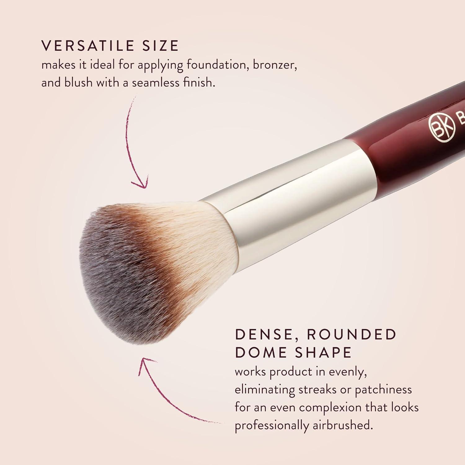 Brocha Redonda de Base BK Beauty 106 - Cerdas Veganas, Acabado Aerografiado