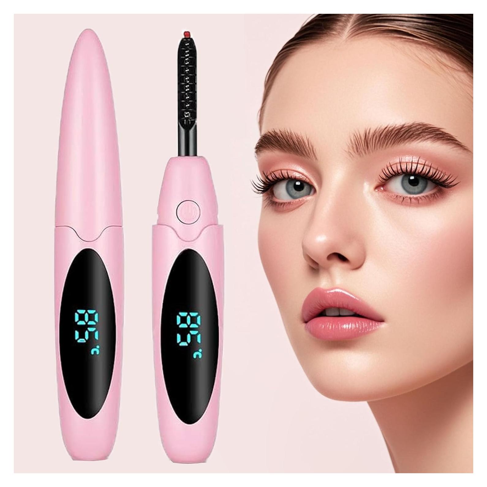 Rizador de Pestañas Eléctrico Acavado Rosa Claro 3 Temperaturas