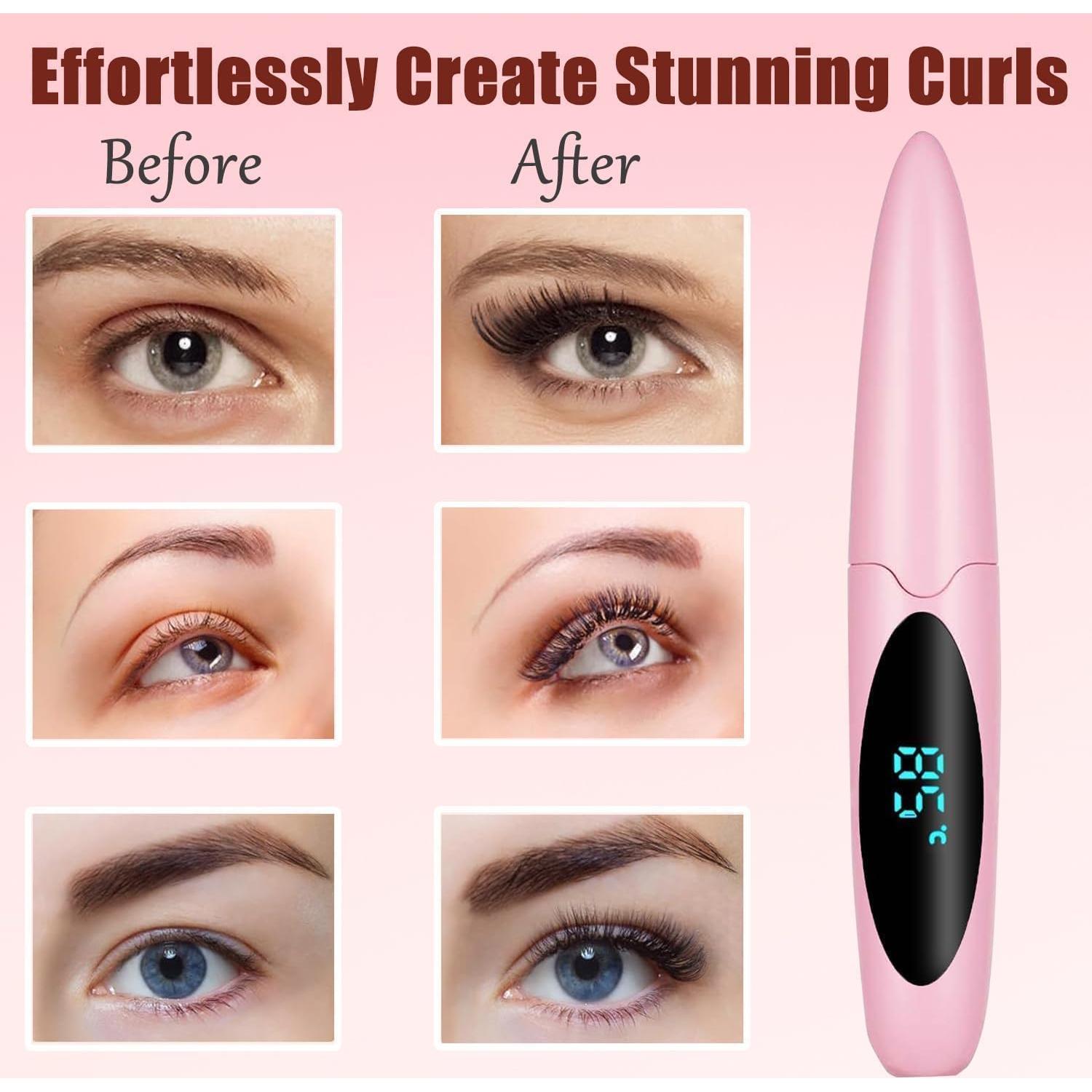 Rizador de Pestañas Eléctrico Acavado Rosa Claro 3 Temperaturas