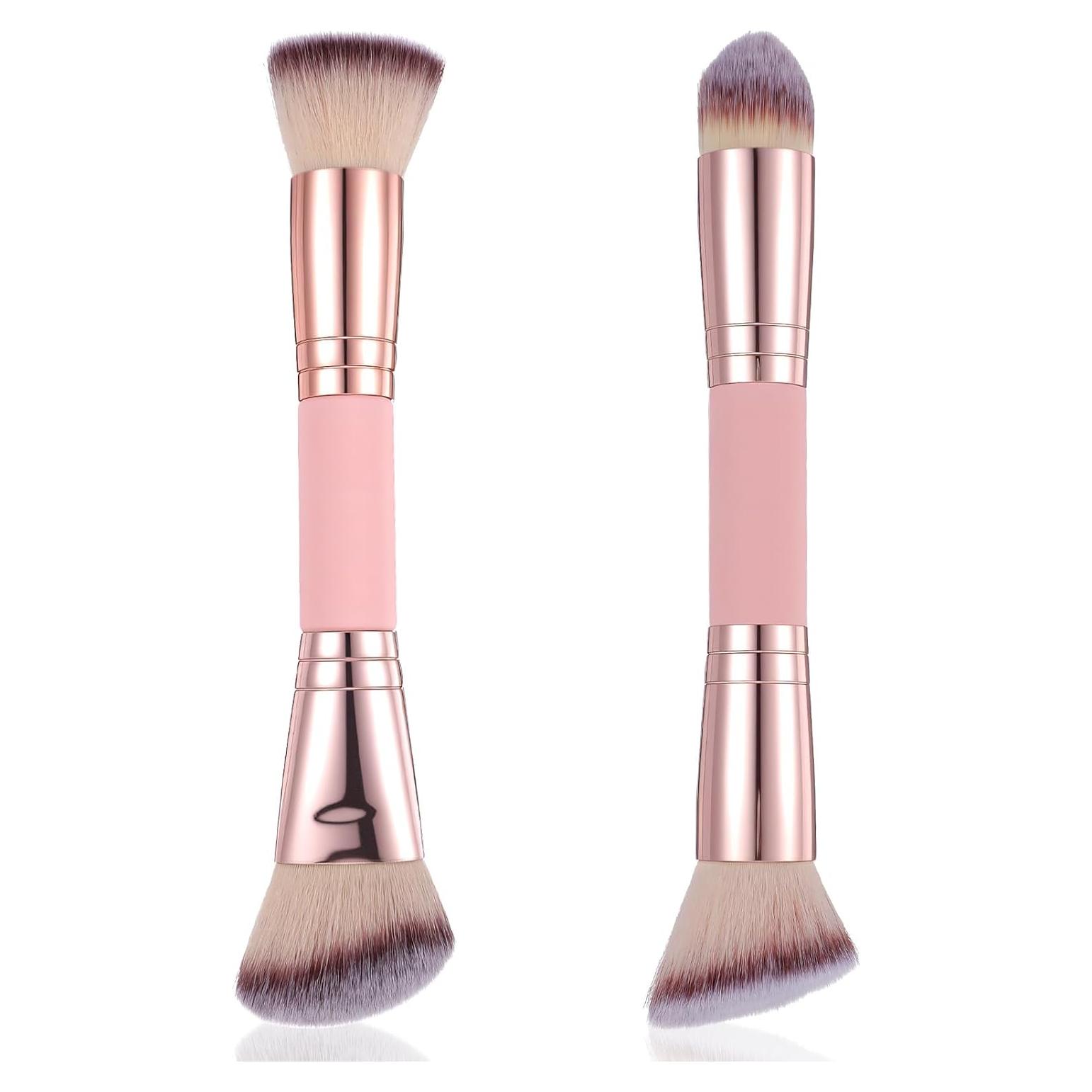 2 Piezas Brochas de Maquillaje Doble Cara MBAIYO - Contorno y Mezcla