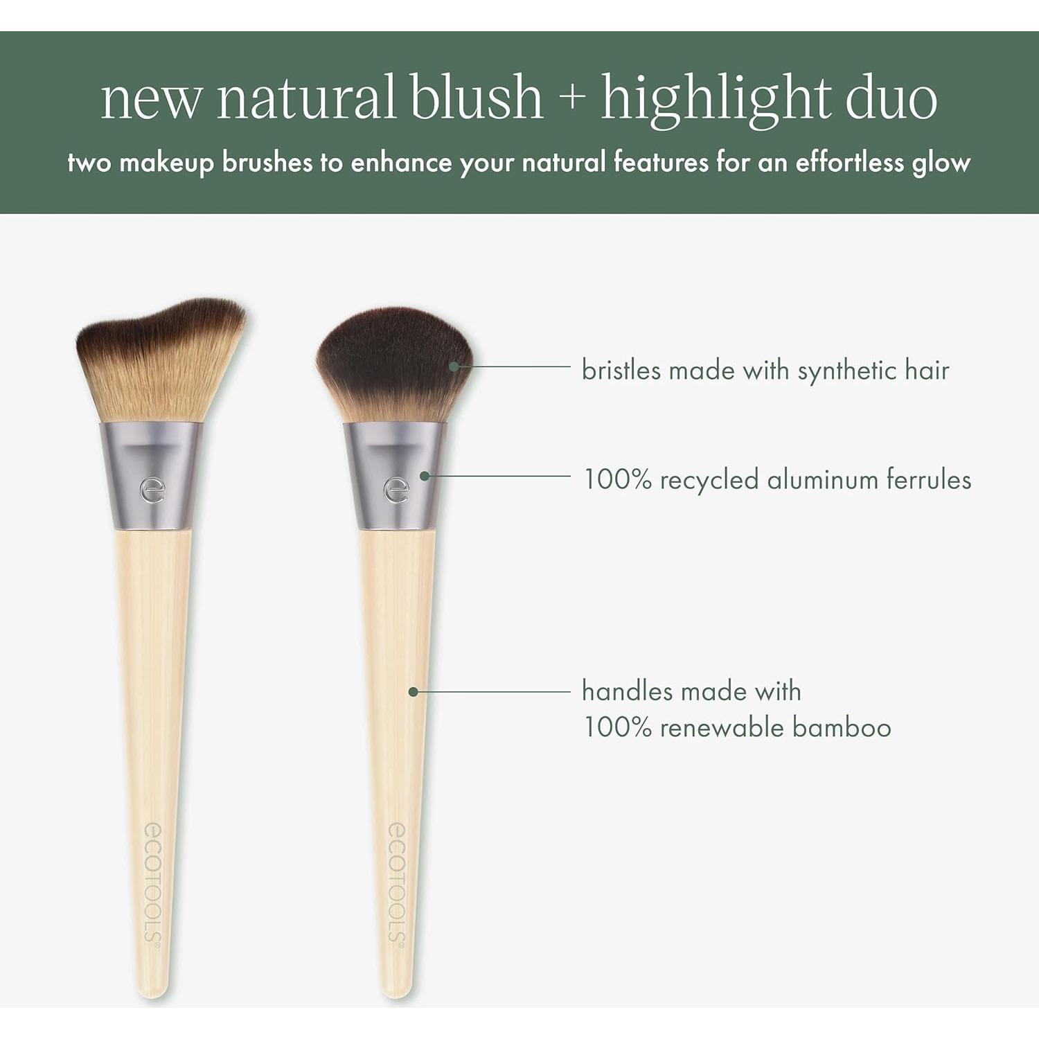 Dúo de Brochas EcoTools para Rubor e Iluminador - 2 Piezas