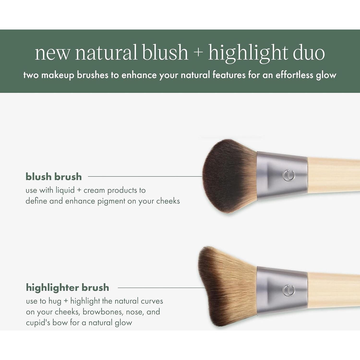 Dúo de Brochas EcoTools para Rubor e Iluminador - 2 Piezas