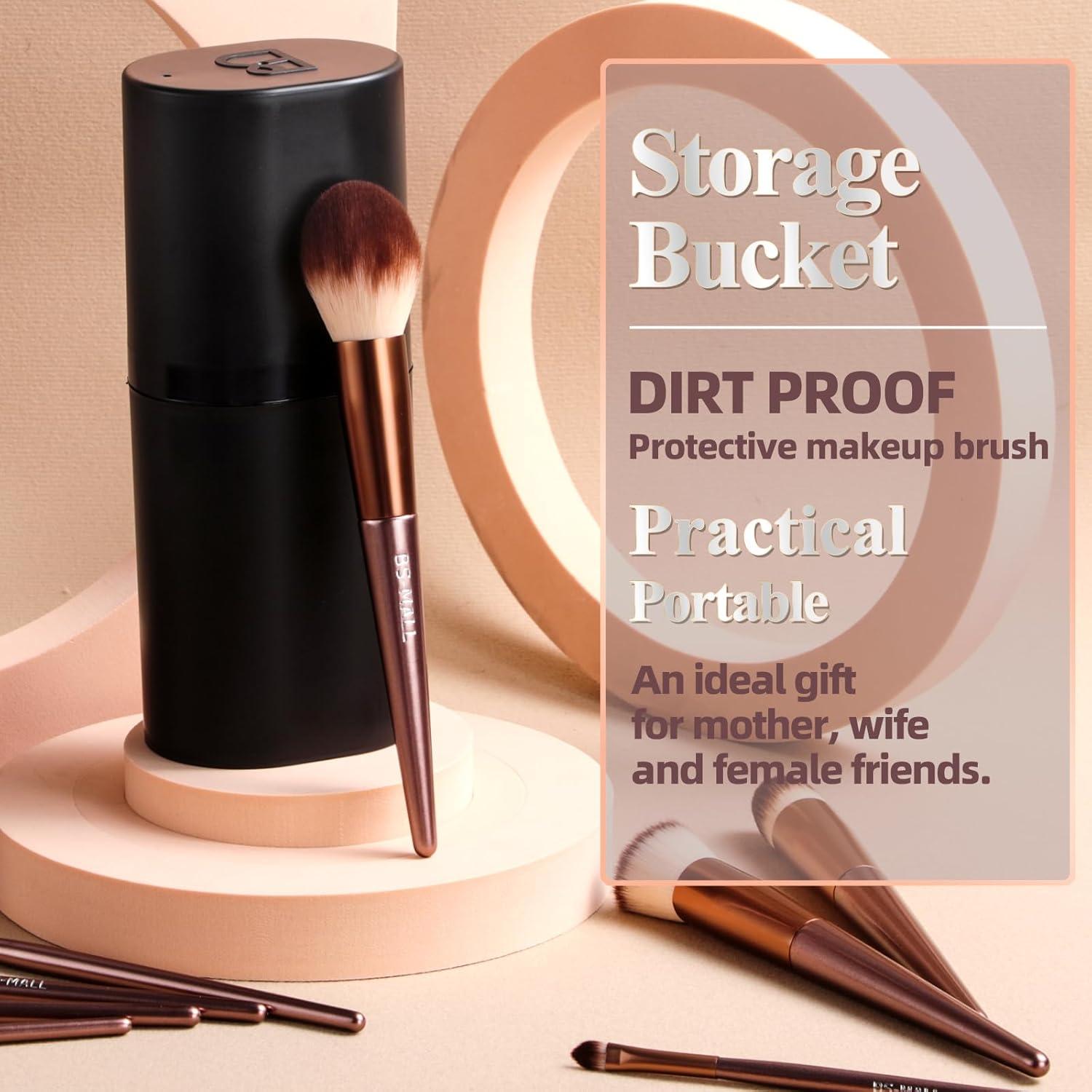 Conjunto de Brochas de Maquillaje BS-MALL 18 Pcs Sintéticas