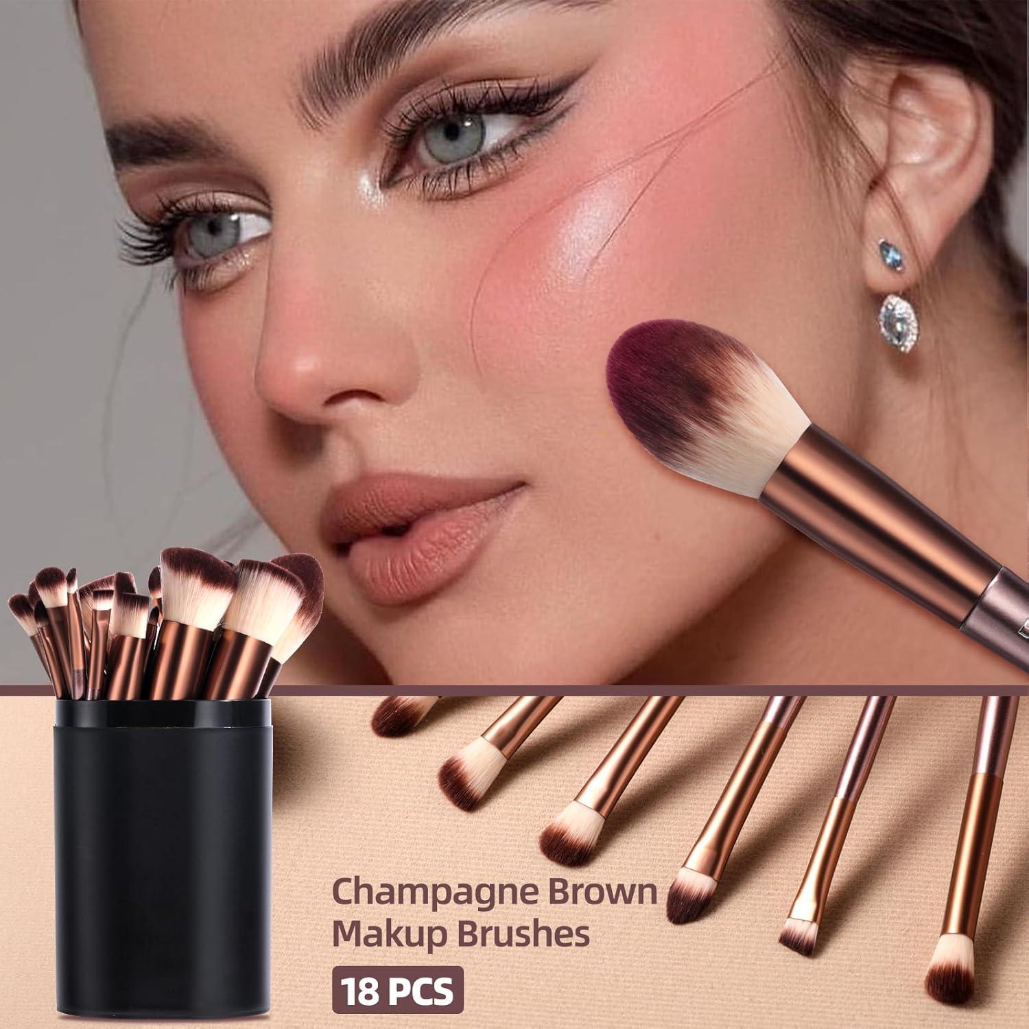 Conjunto de Brochas de Maquillaje BS-MALL 18 Pcs Sintéticas