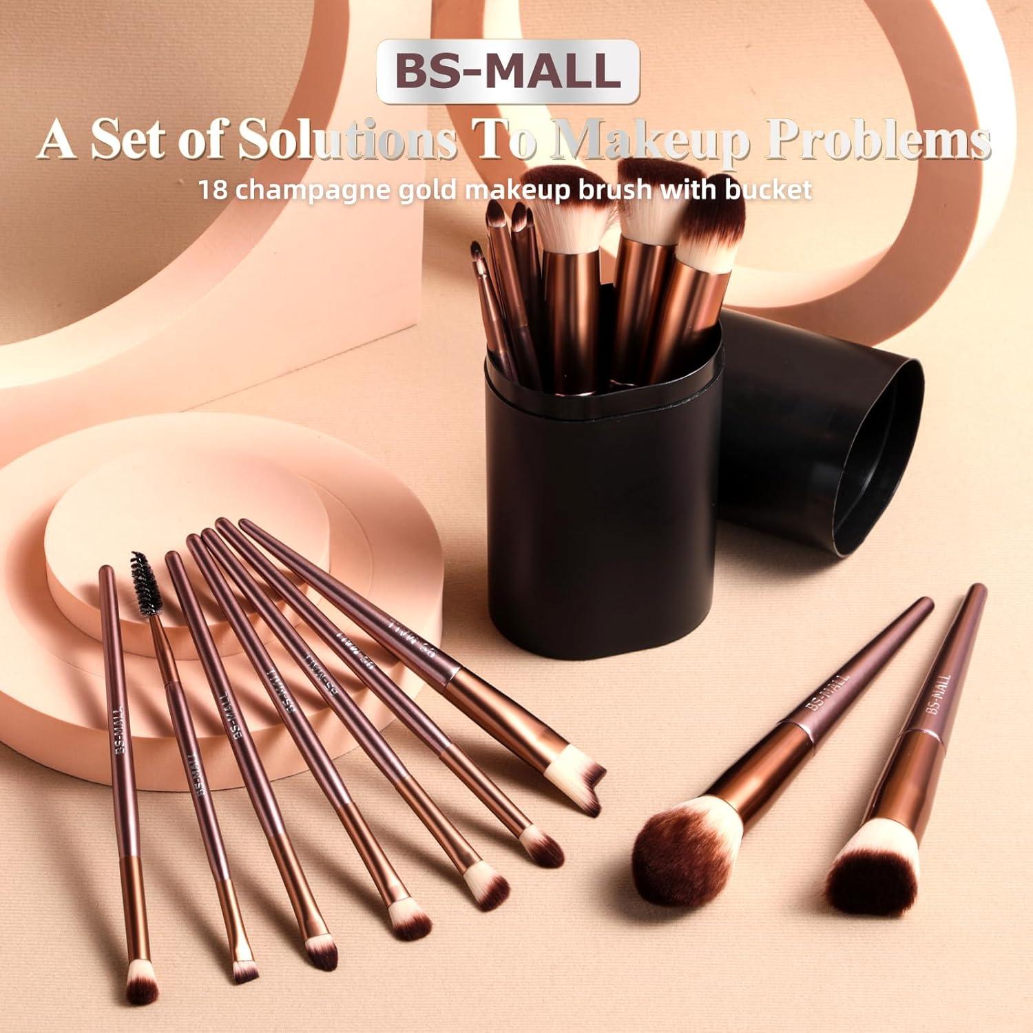 Conjunto de Brochas de Maquillaje BS-MALL 18 Pcs Sintéticas