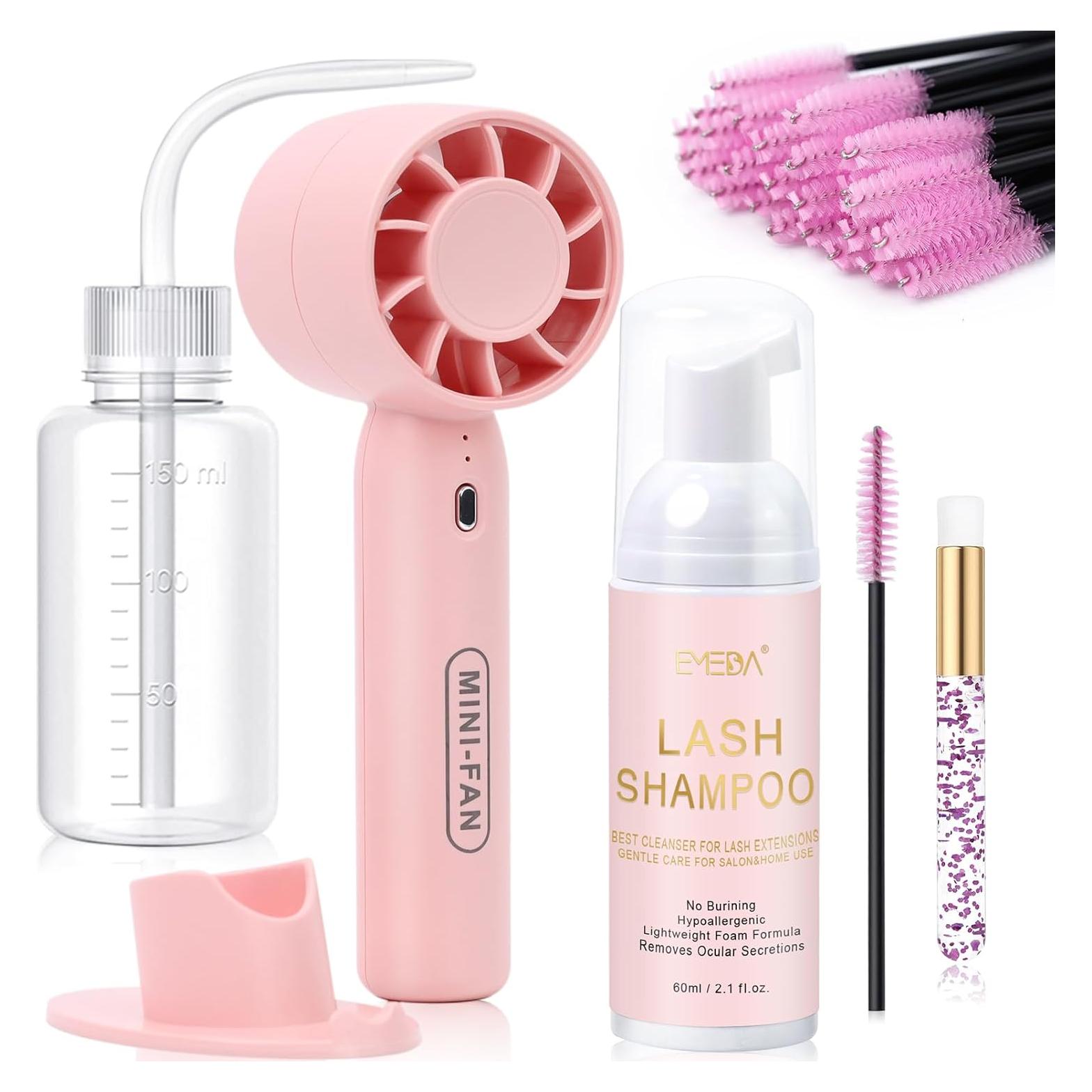 Kit de Limpieza de Pestañas EMEDA con Ventilador y Champú 60ml