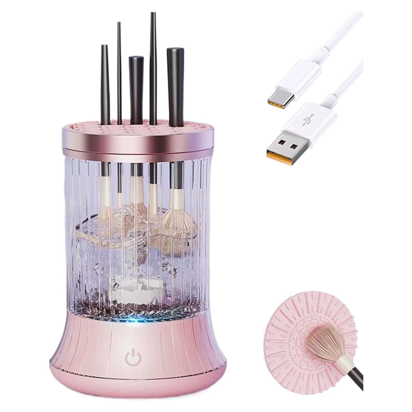 Limpiador Eléctrico de Brochas de Maquillaje AOOFCMLLC 2 en 1