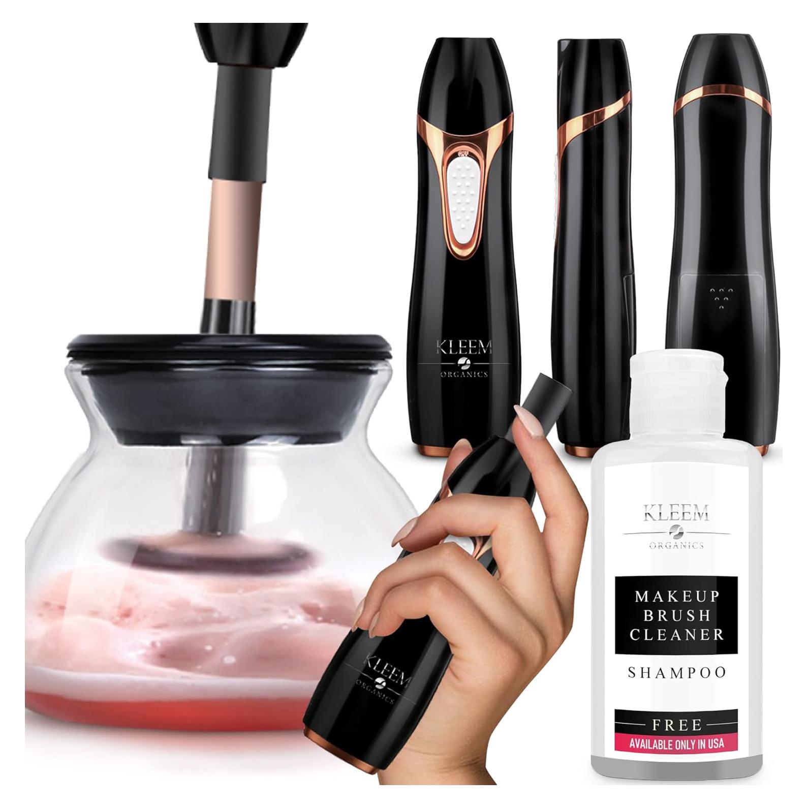 Máquina Limpiadora de Brochas de Maquillaje Kleem Organics - Eléctrica, Automática, Negra