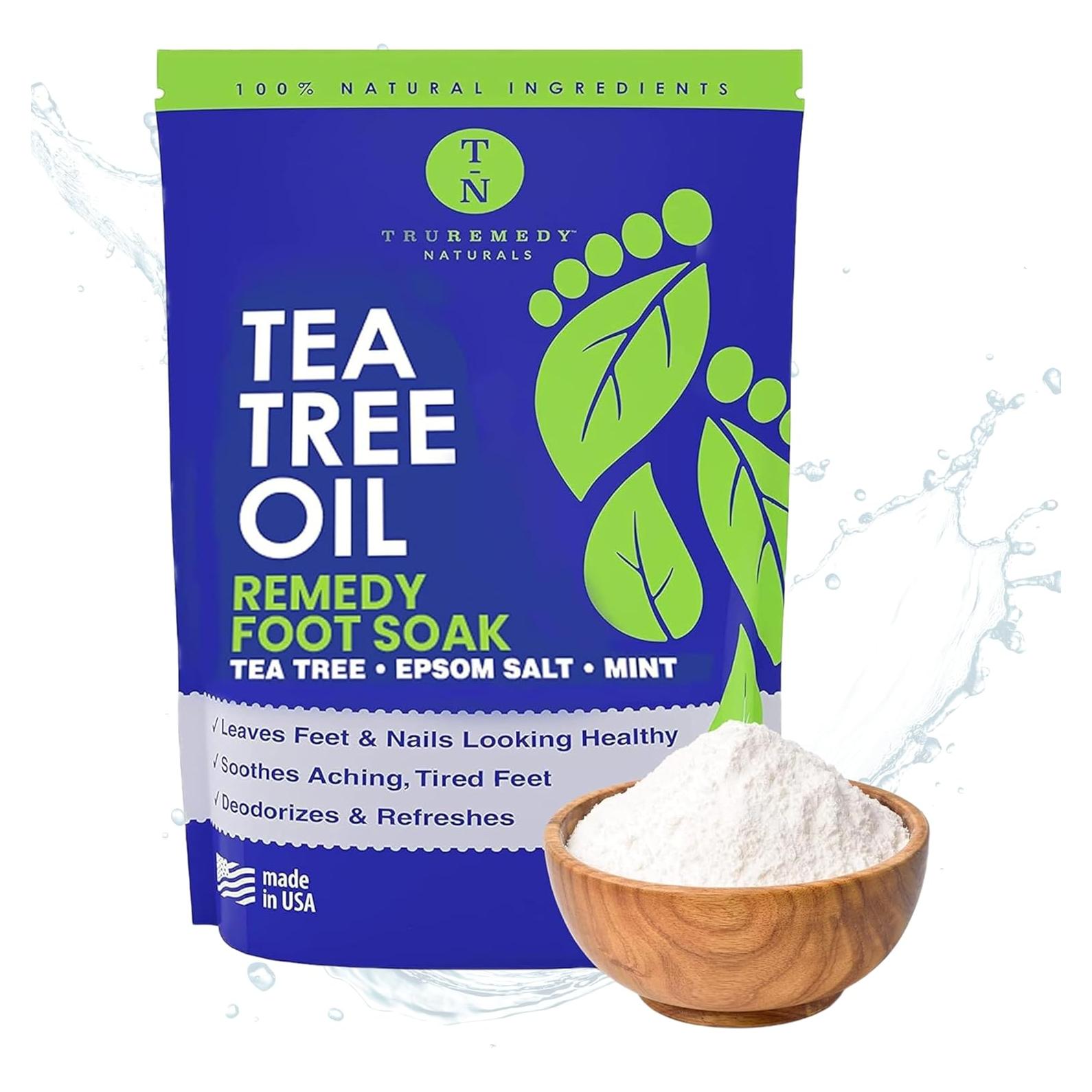 Baño de Pies de Sal de Epsom 396g TruRemedy con Menta y Árbol de Té