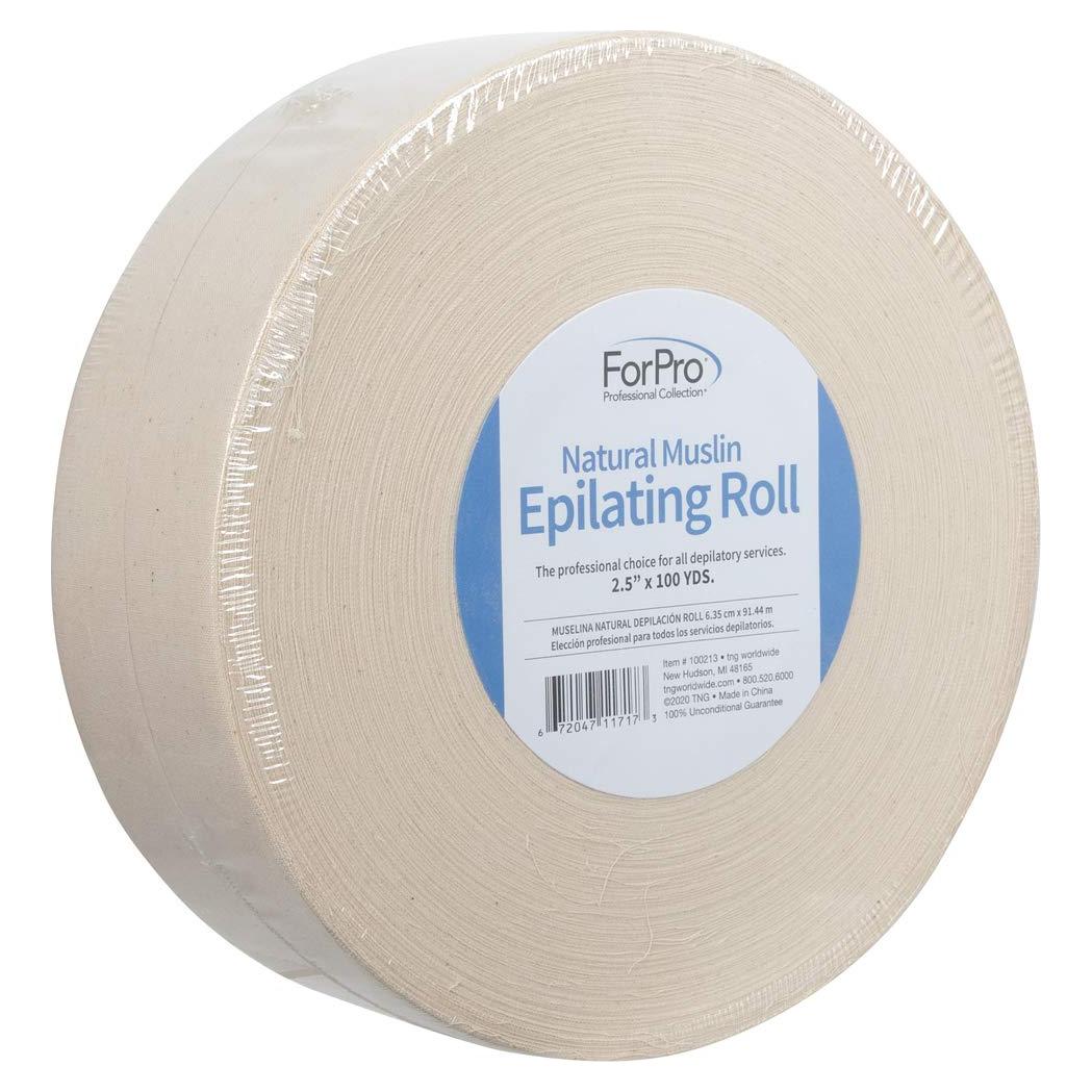 Rollo Epilador Muselina Natural ForPro 6.35 cm x 91.44 m