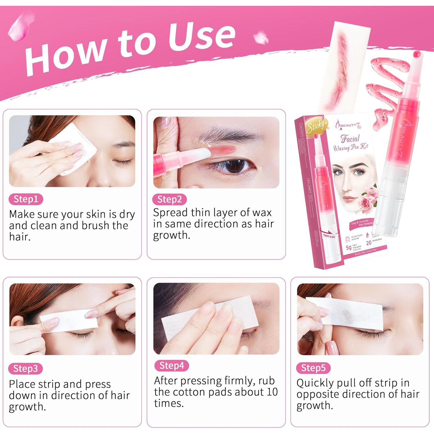 Kit de Cera para Cejas Beauty7 - Depilación Facial Completo