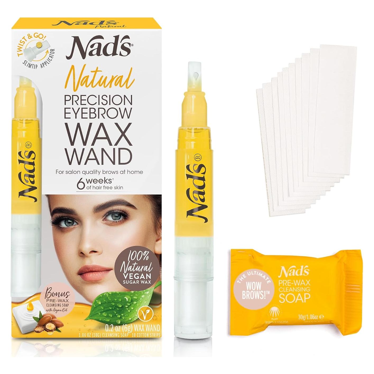 Kit de Cera para Cejas Nad's - Natural - 10 Tiras Reutilizables