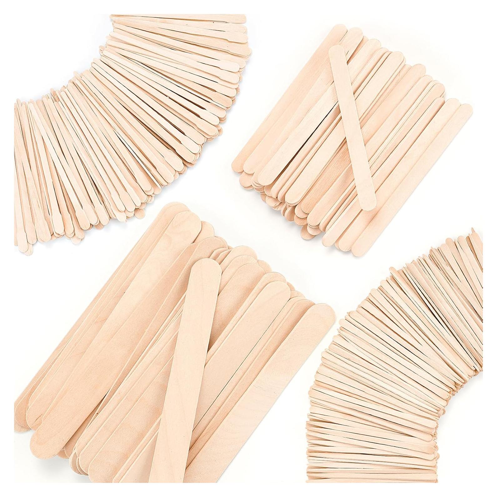 Palitos de Cera de Madera EWVVSS - 500 Piezas, 4 Tamaños