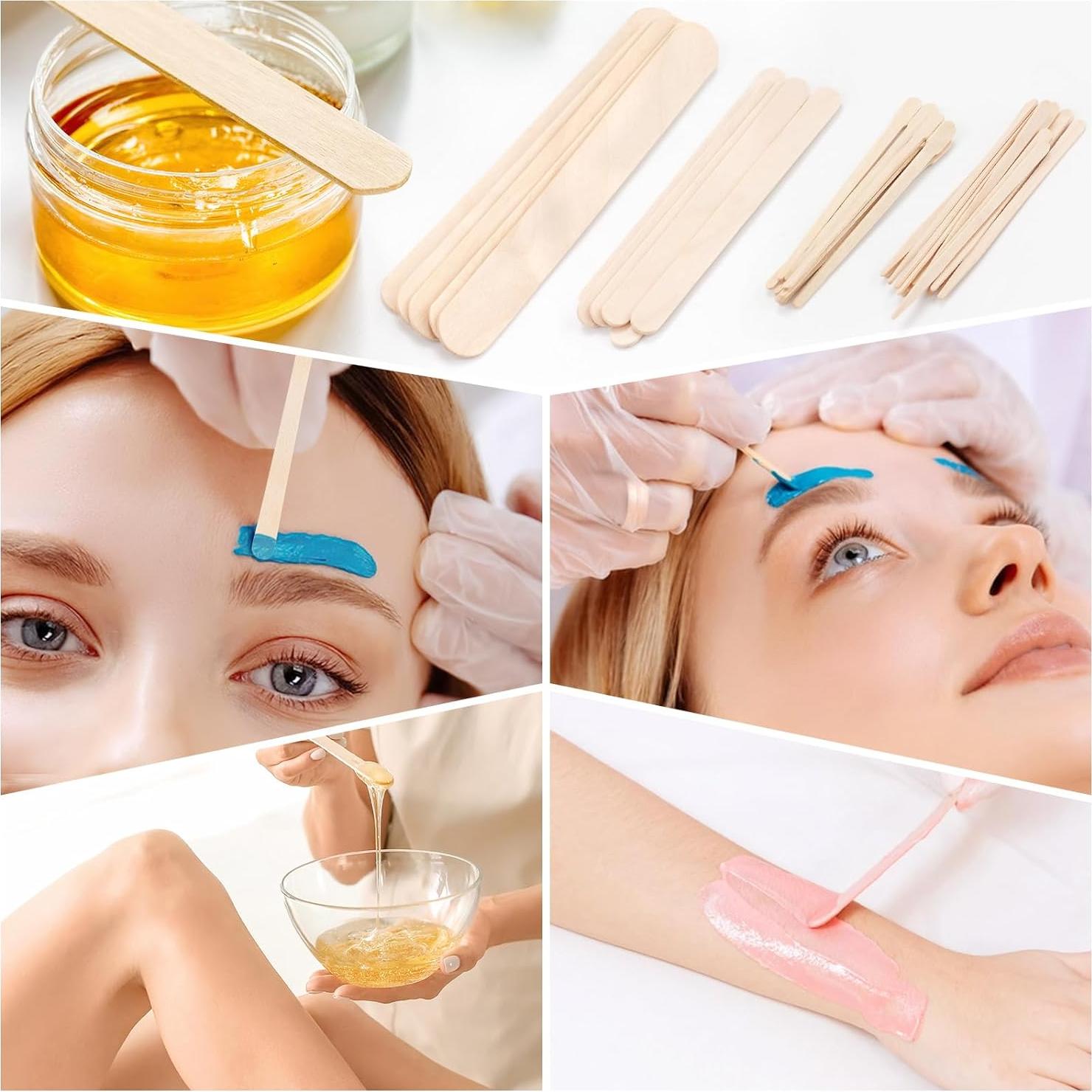 Palitos de Cera de Madera EWVVSS - 500 Piezas, 4 Tamaños