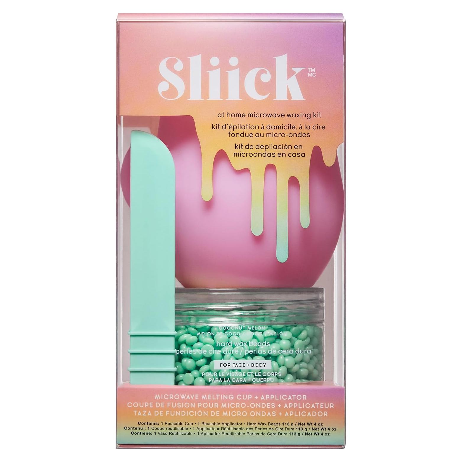 Kit de Cera Dura Sliick para Depilación en Casa - Melón de Coco