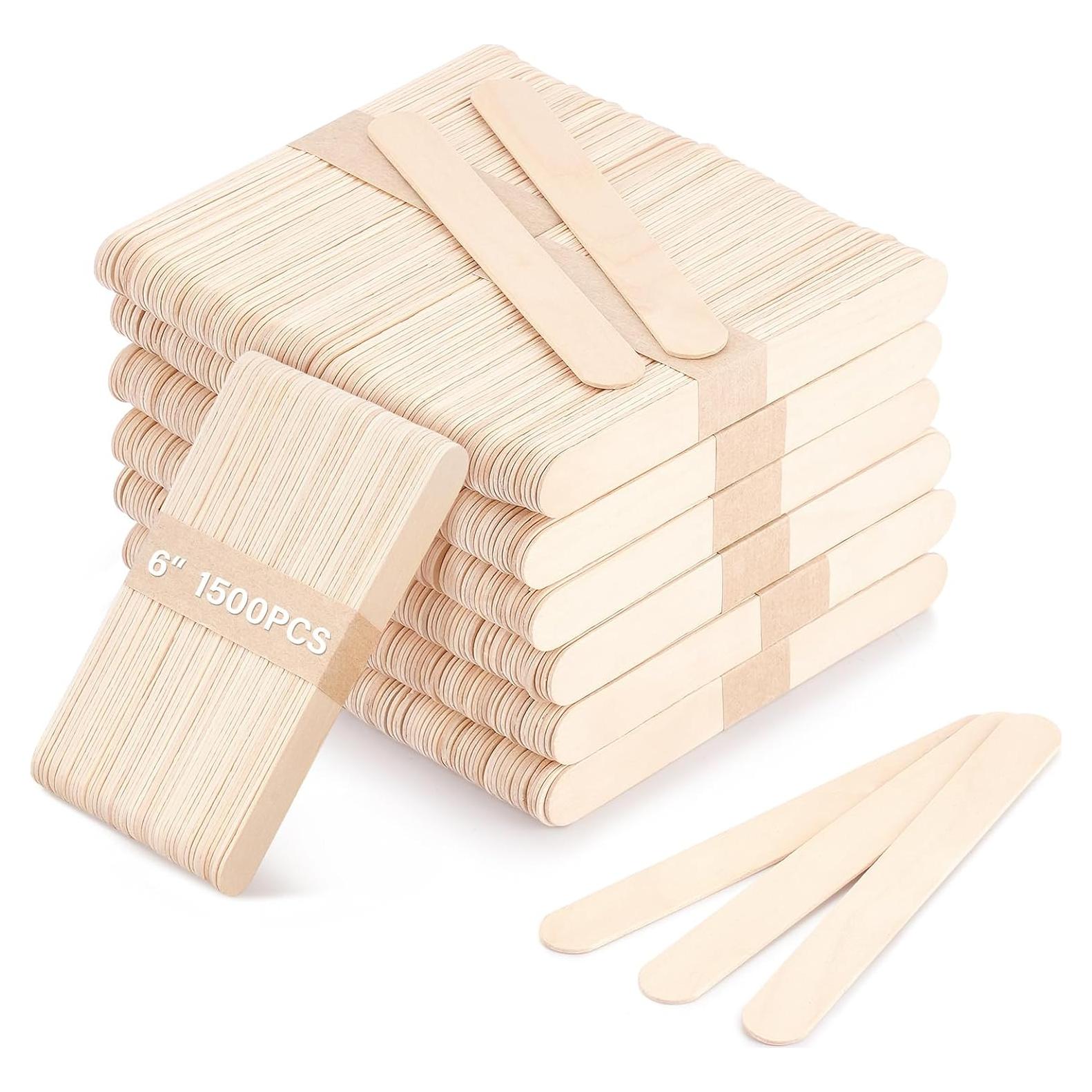1500 Palitos de Cera de Madera Jumbo WoBiogHo 15x1.8cm