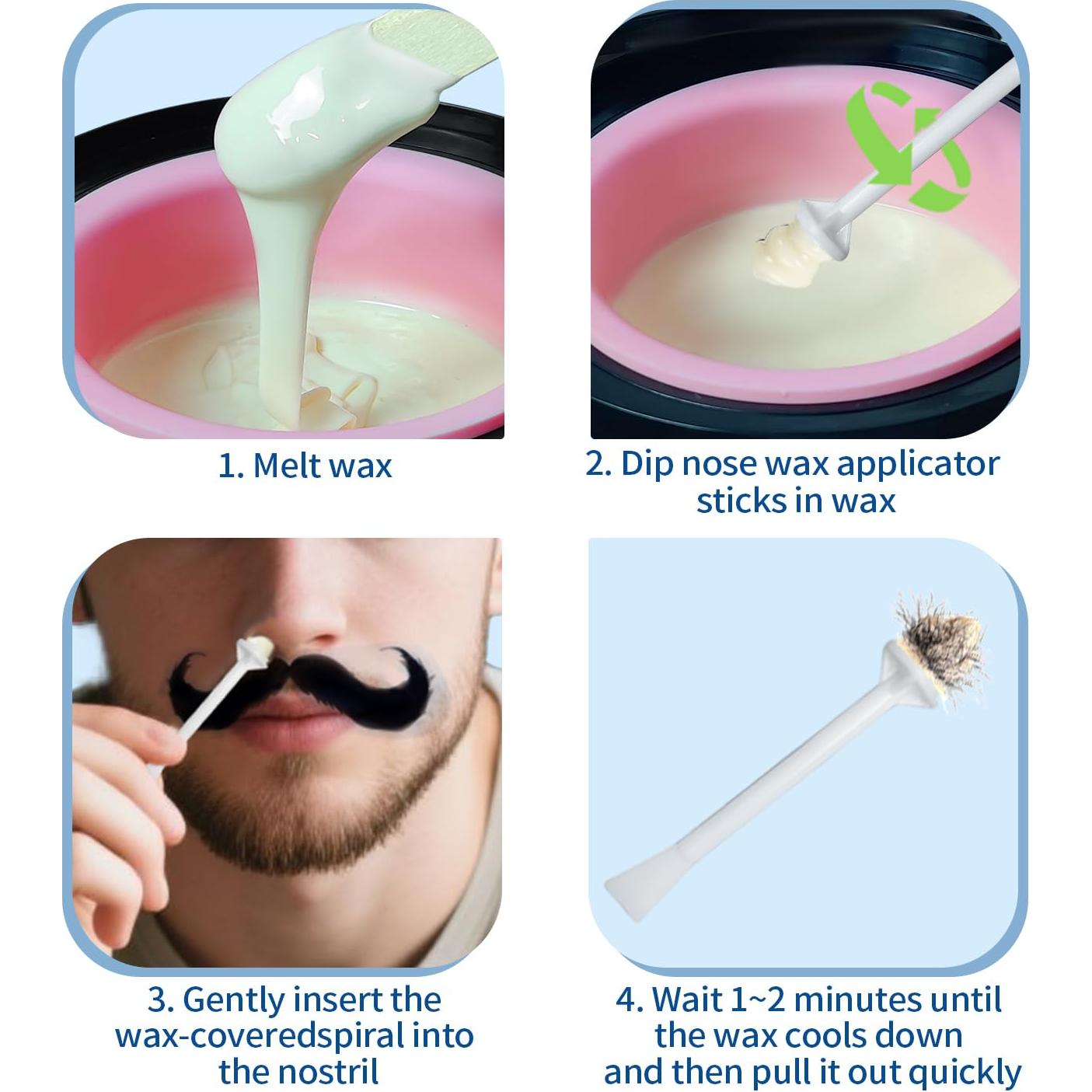 OAKEER Removedor de Vello Nasal 40 Piezas Cera Profesional