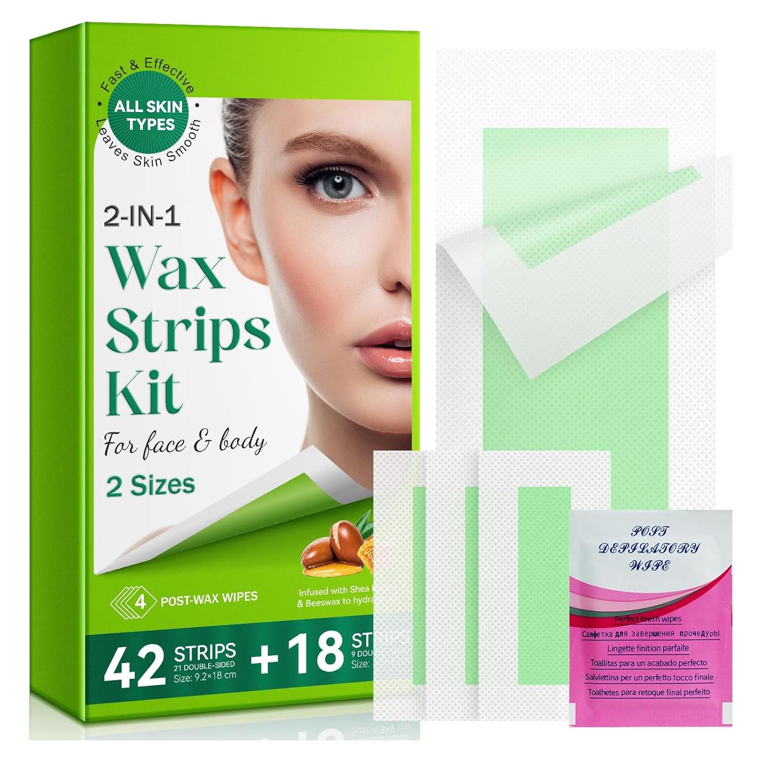 Tiras de Cera Depilación Facial JHZZDZSWYXGS, Suaves y Hipoalergénicas