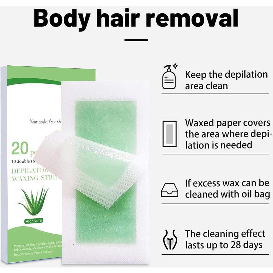 Tiras de Cera Depilatoria Dr.Pedi 20 Pcs Cuerpo y Facial