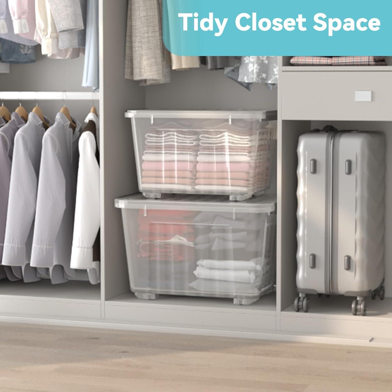 Caja de Almacenamiento Plástica Nazhura 72QT 6 Paquetes Transparente