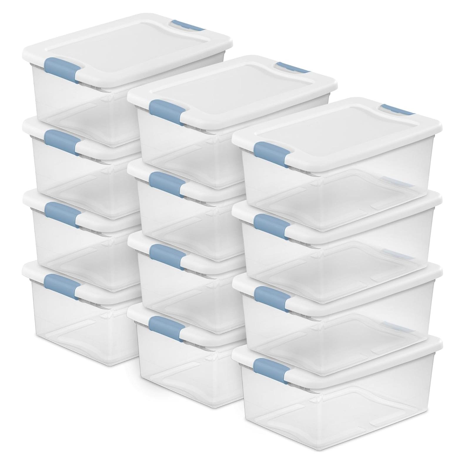 Caja de Almacenamiento Sterilite 15 Qt - Paquete de 12, Plástico Transparente
