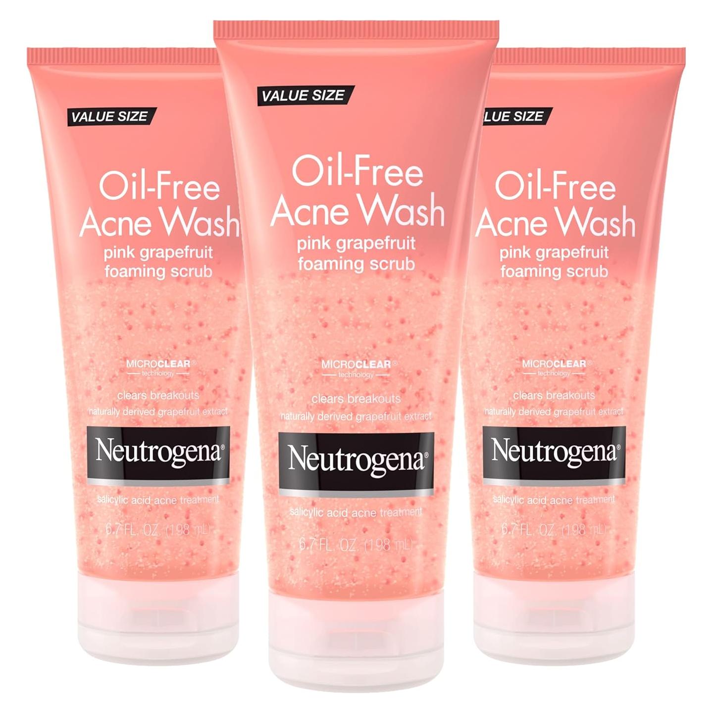 Limpiador Facial para Acné Neutrogena 198 ml x3 Sin Aceite