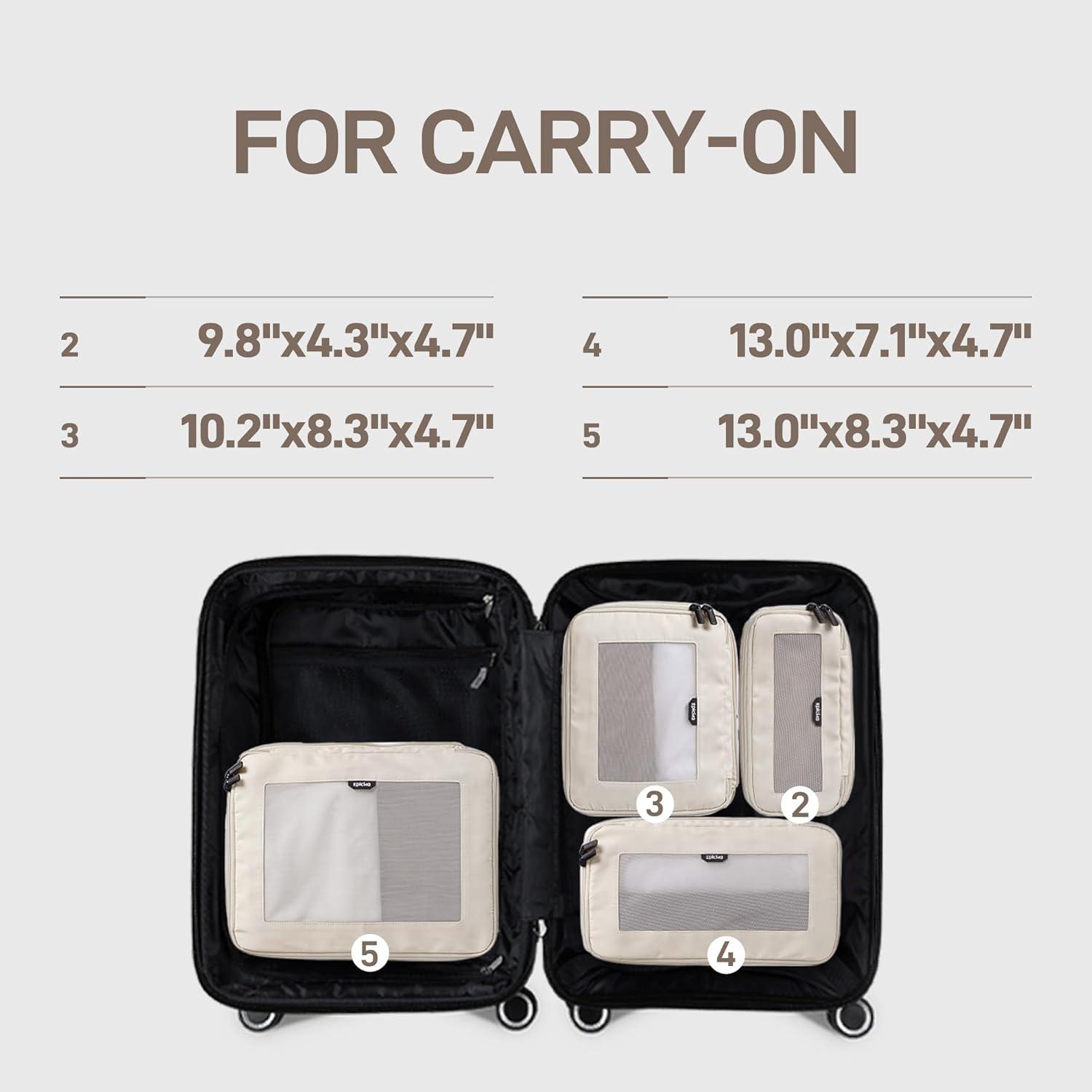 Cubos de Compresión EPICKA Set de 4 Beige para Viaje