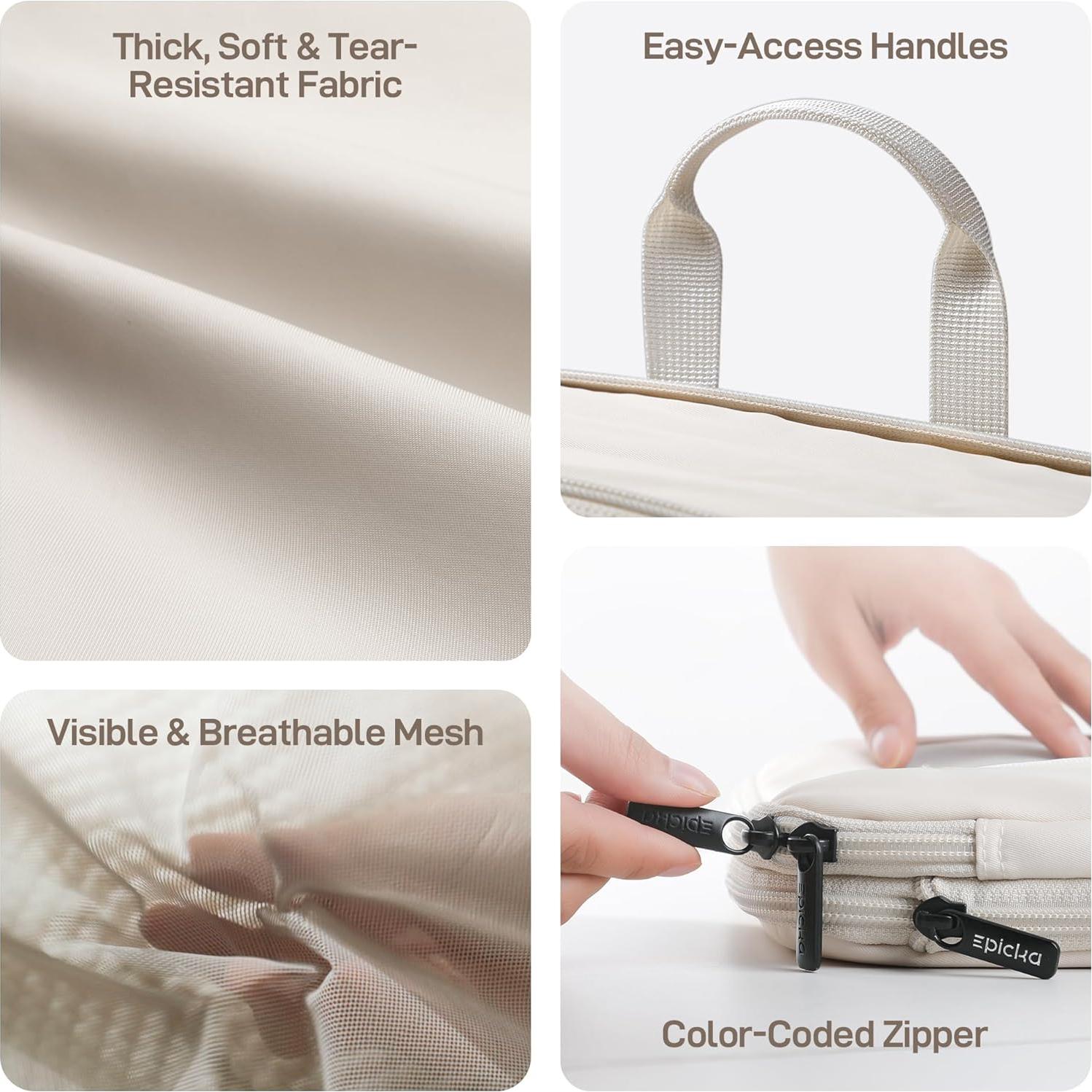 Cubos de Compresión EPICKA Set de 4 Beige para Viaje