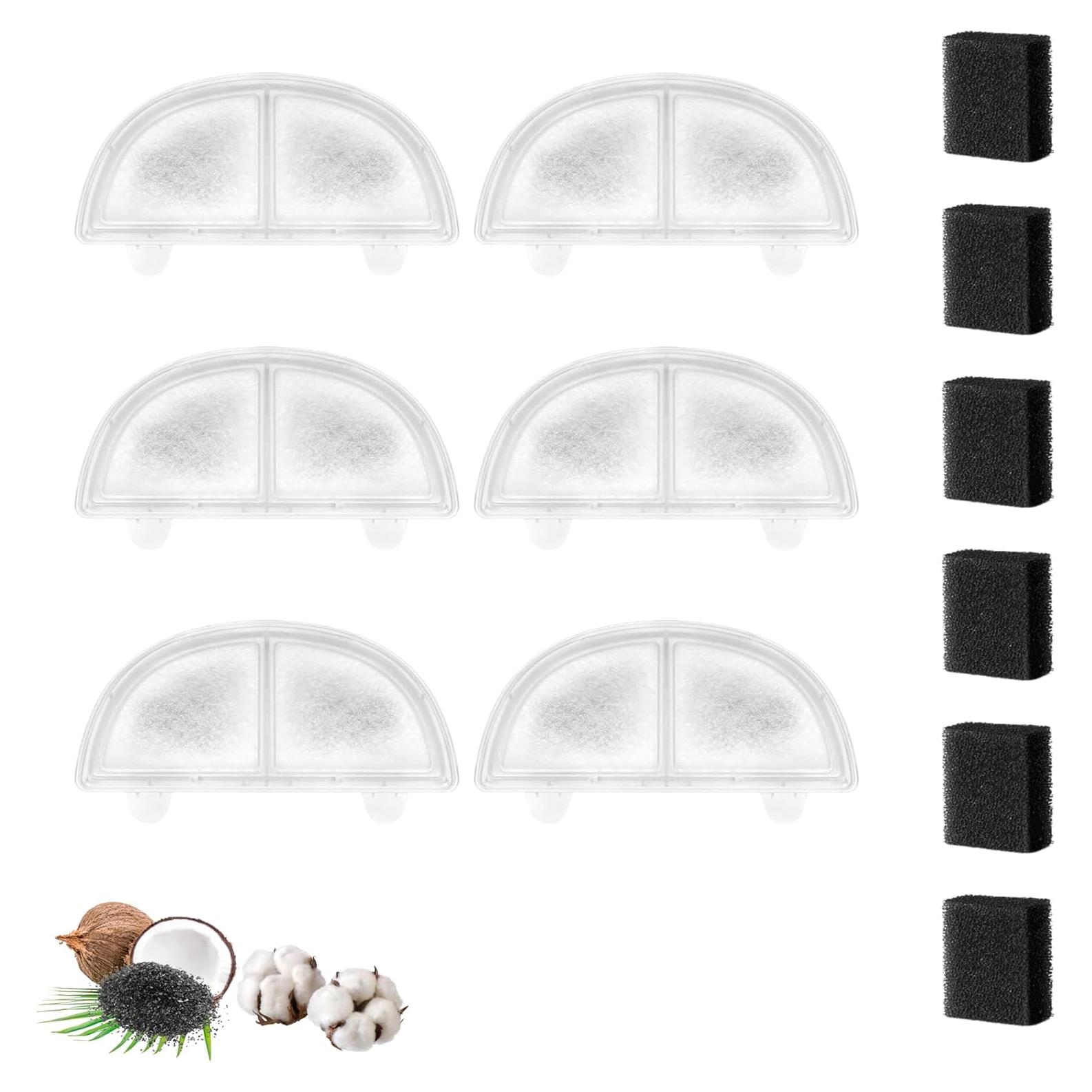 Filtros de Reemplazo Nispira para Fuente de Agua Gatos 6 Piezas