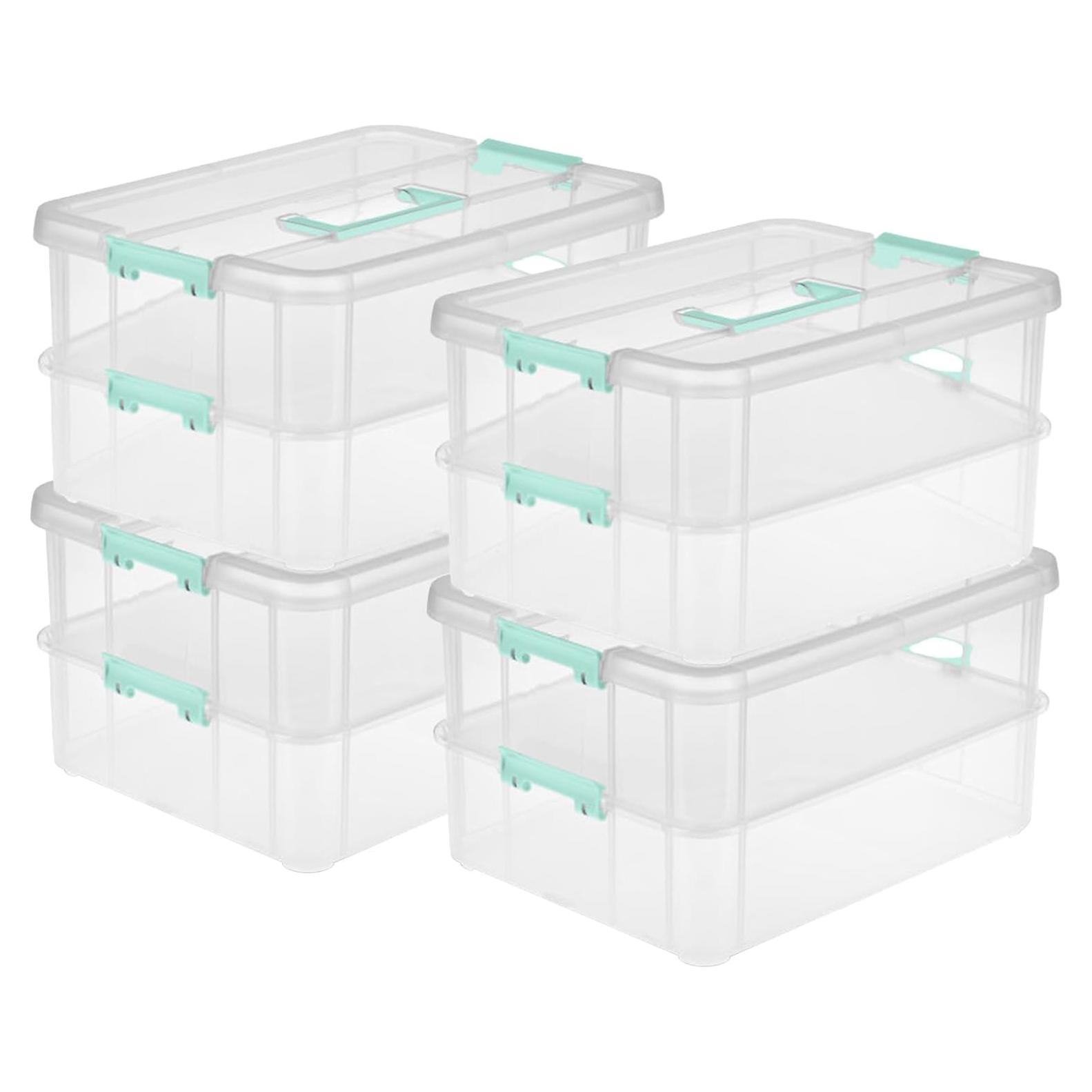 Caja de Almacenamiento Apilable Sterilite 4-Pack 9L Transparente