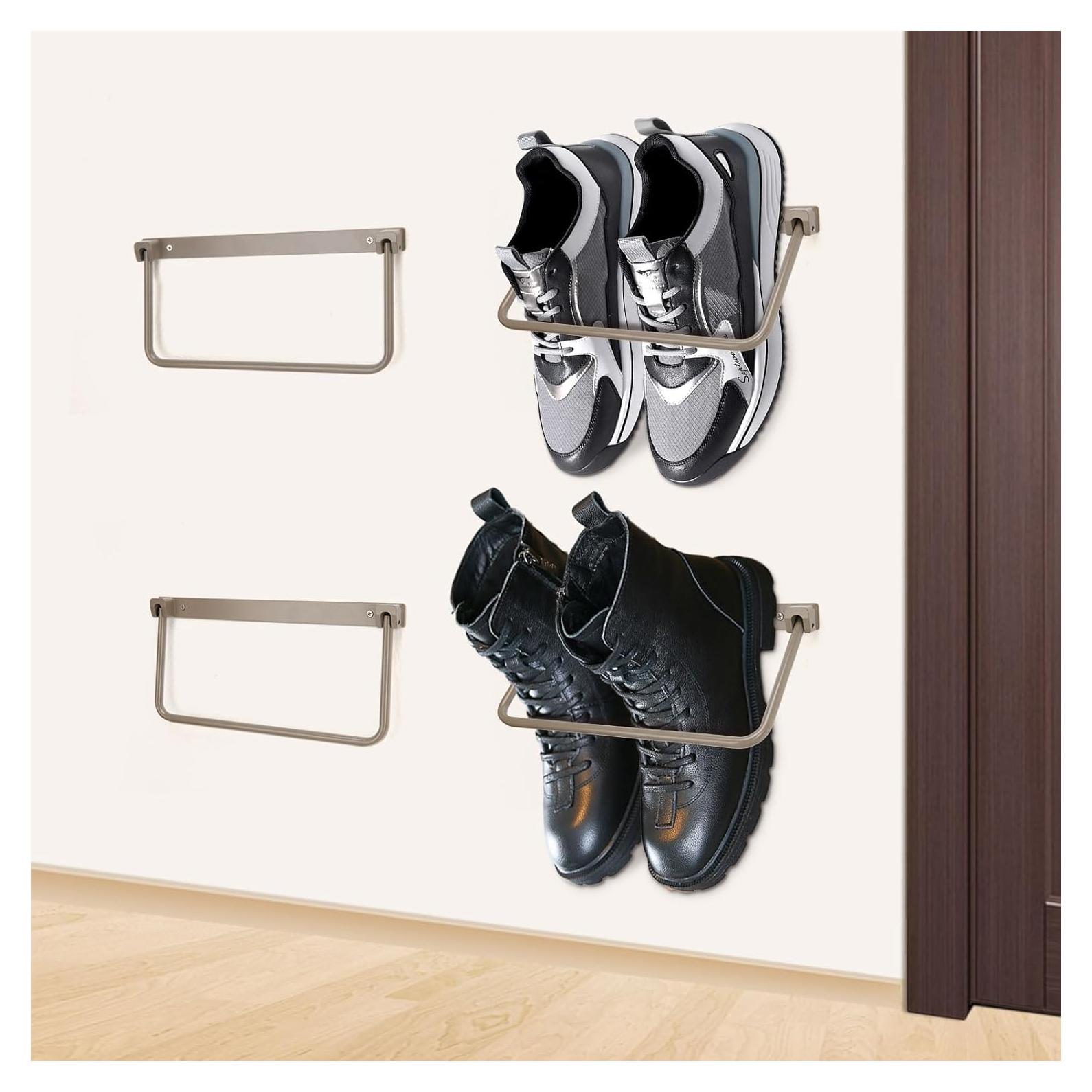 Estante para Zapatos Montado en la Pared GOIMGN - Aluminio Plegable