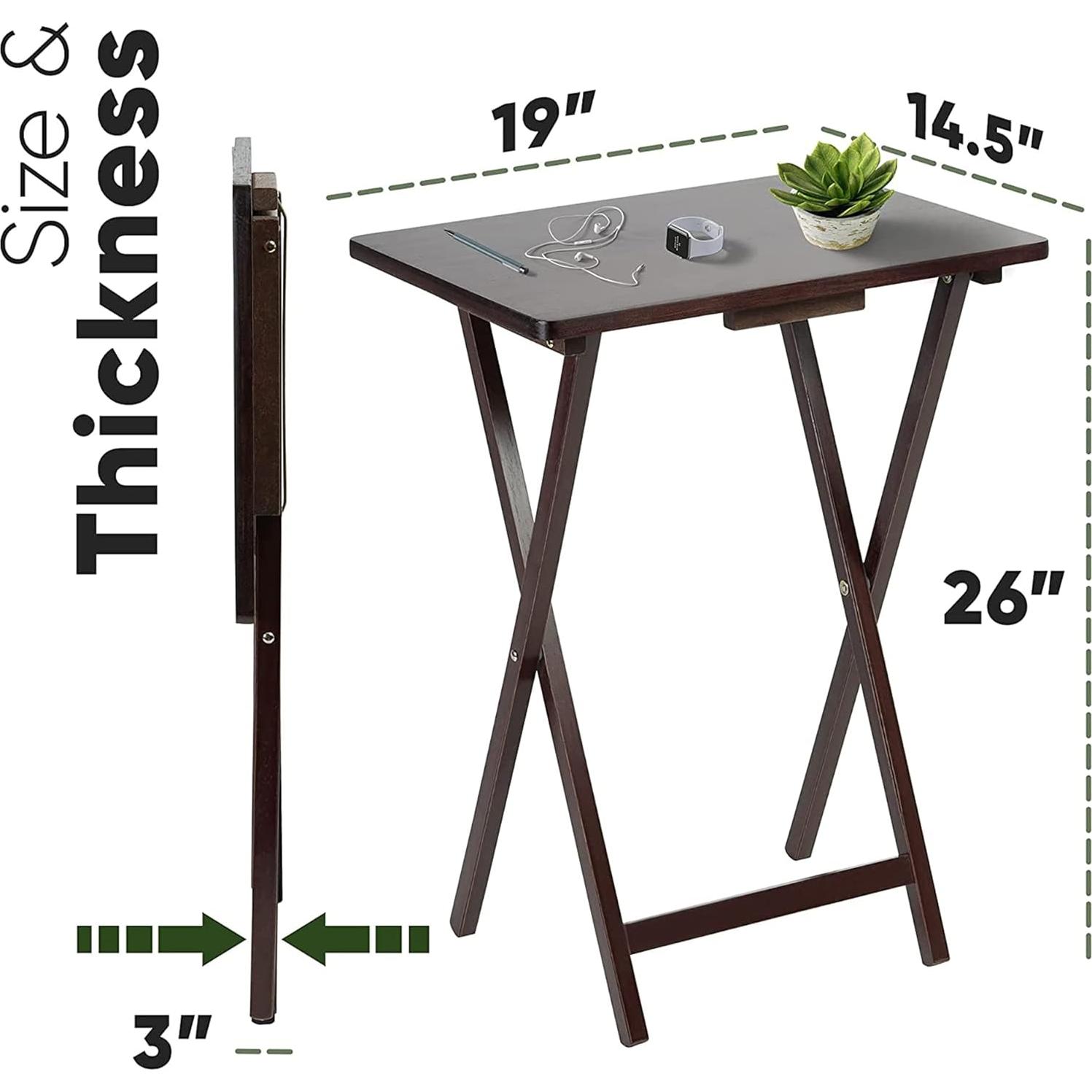 Conjunto de Mesa Plegable de Madera PJ Wood 5 Piezas Espresso